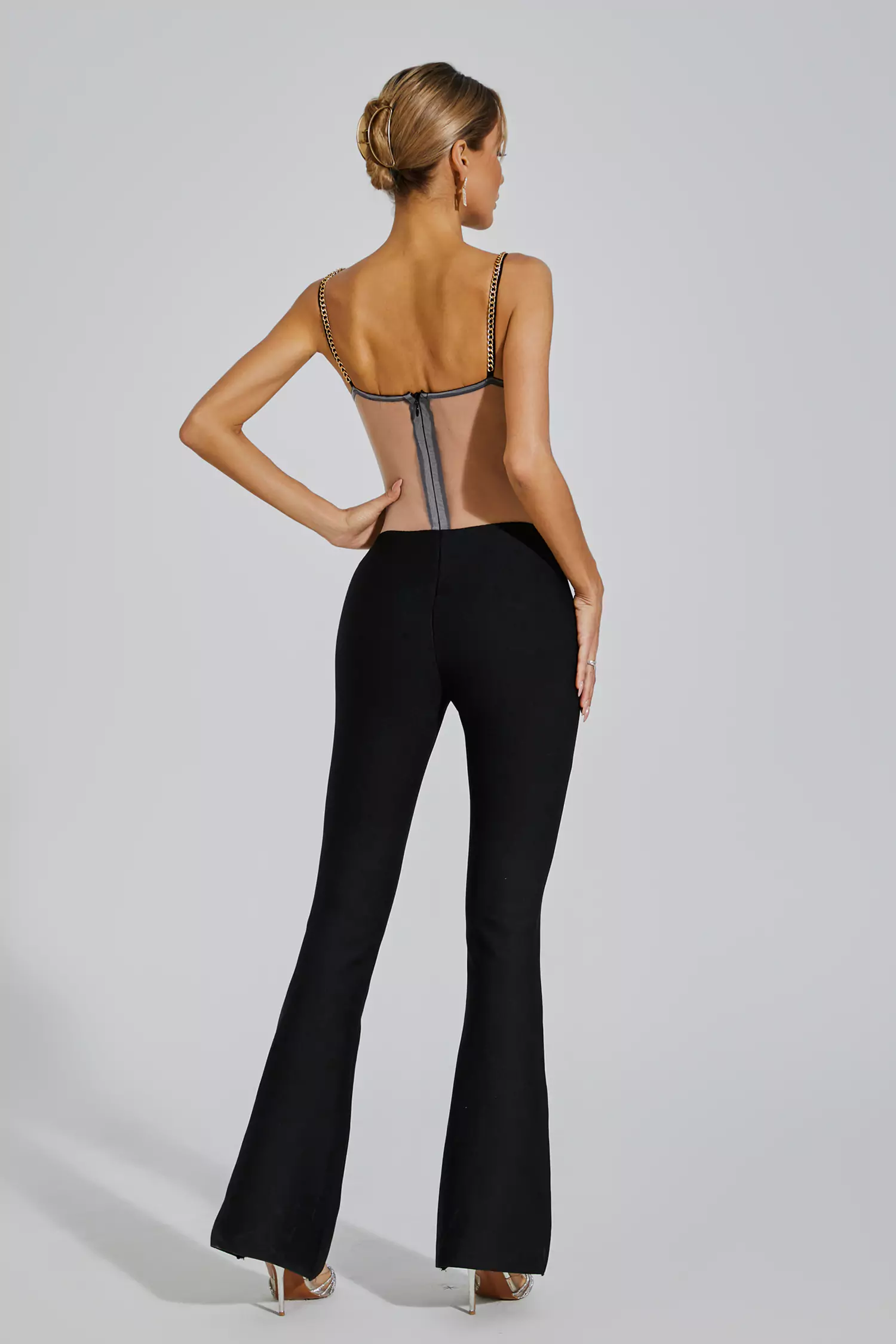 Marlowe Black Mesh Jumpsuit-CATCHALL