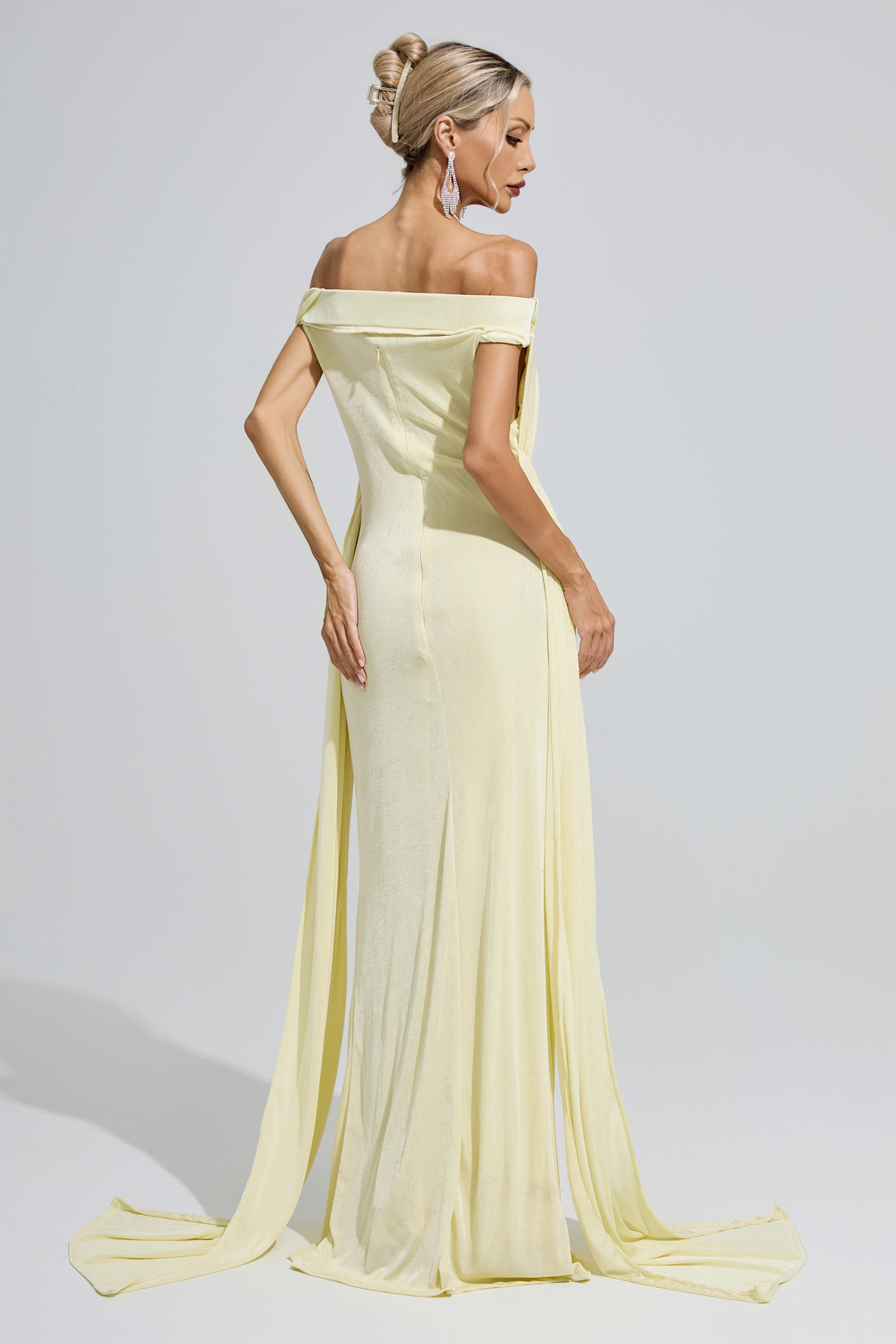 Mary Yellow Ruffle Bandage Bodycon Dress