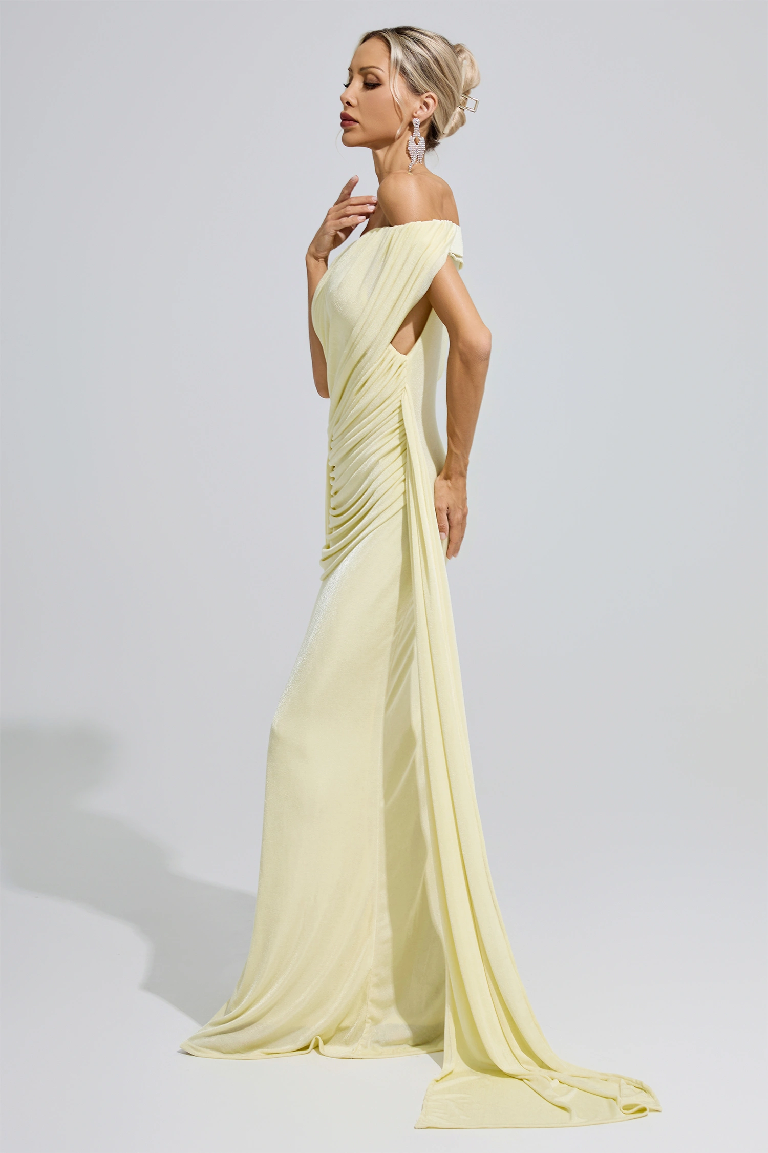 Mary Yellow Ruffle Bandage Bodycon Dress