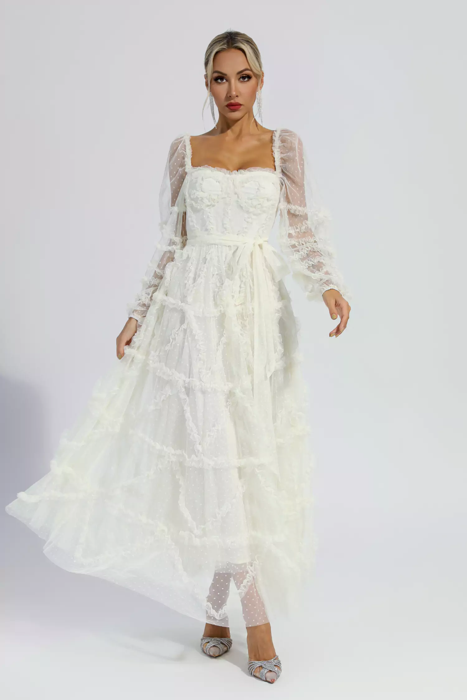 Maryam Apricot Wedding Bridesmaid Maxi Dress