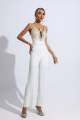 Matilda White Sequin Embellished Jumpsuit