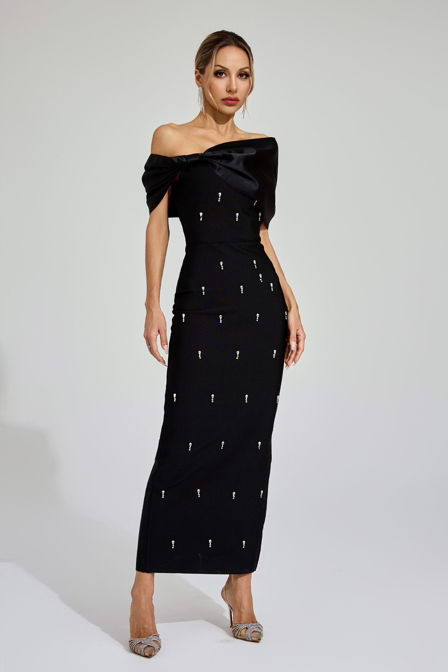 Maurice Black Diamond Bandage Dress