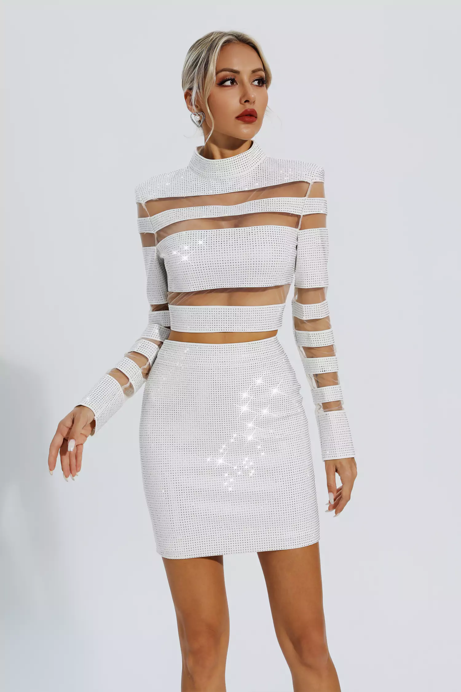 Mckinley Silver Diamond Cutout Set-CATCHALL