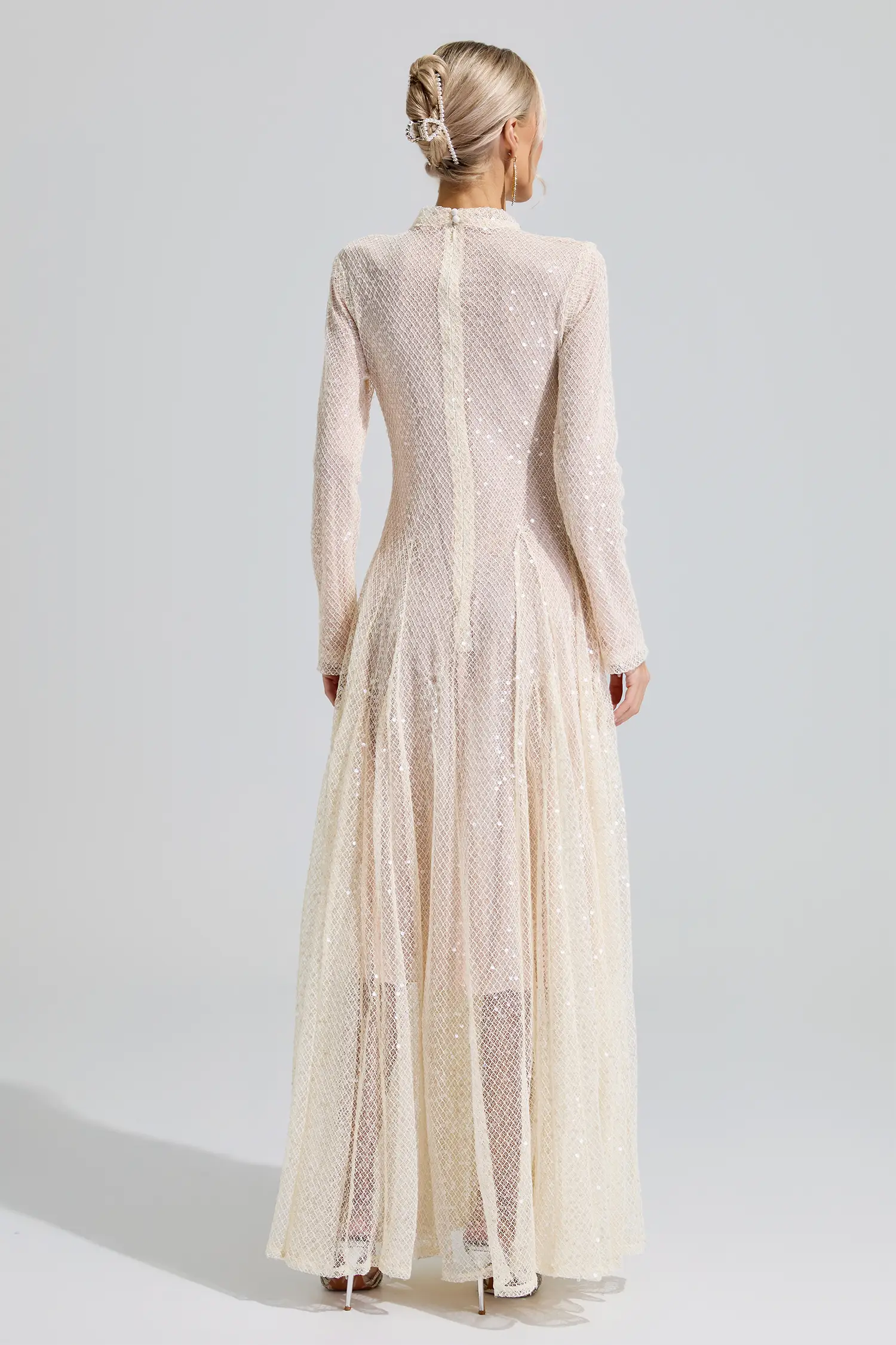 Mead Apricot Sequin Maxi Dress