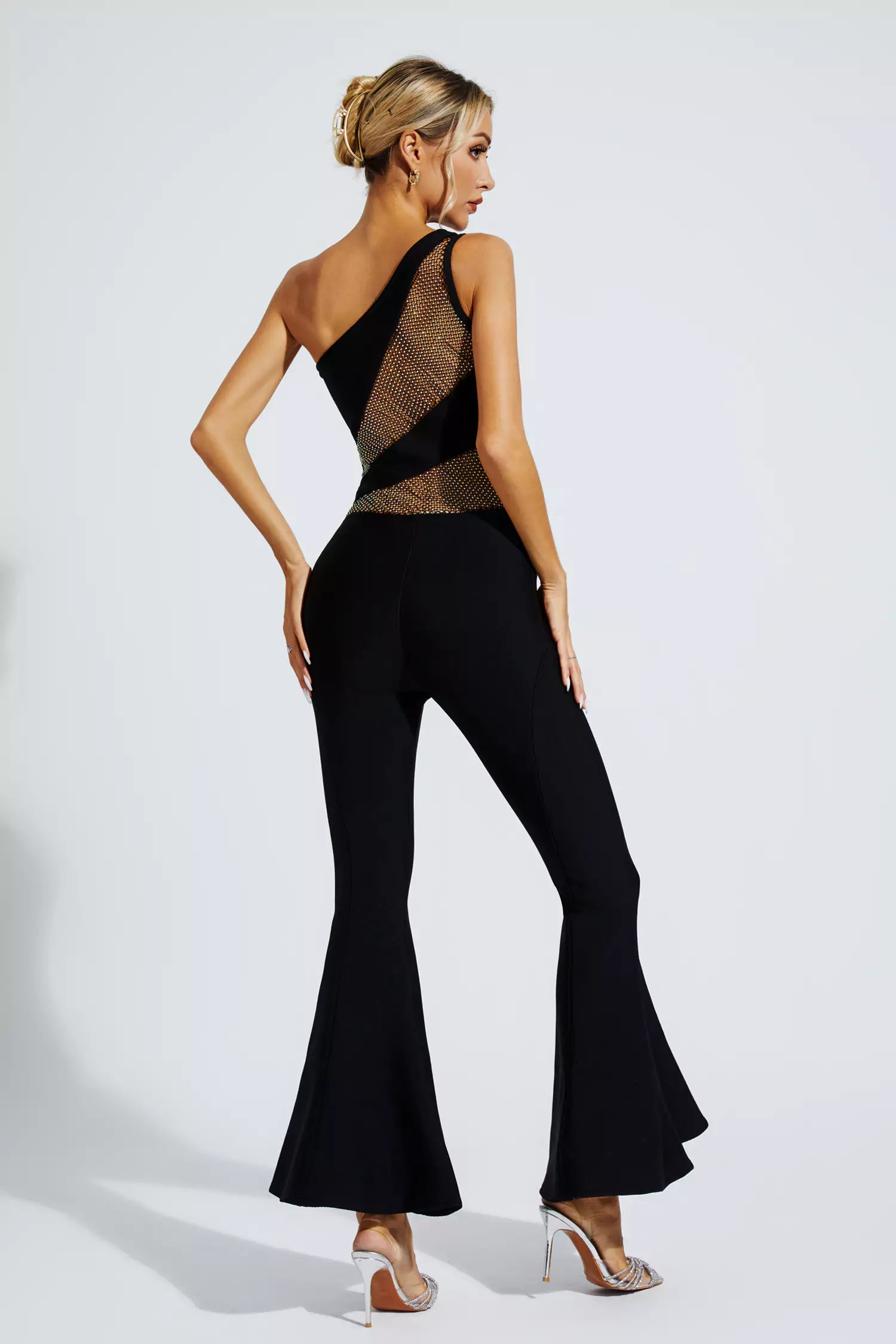 Meadow Black One-shoulder Cutout Jumpsuit-CATCHALL