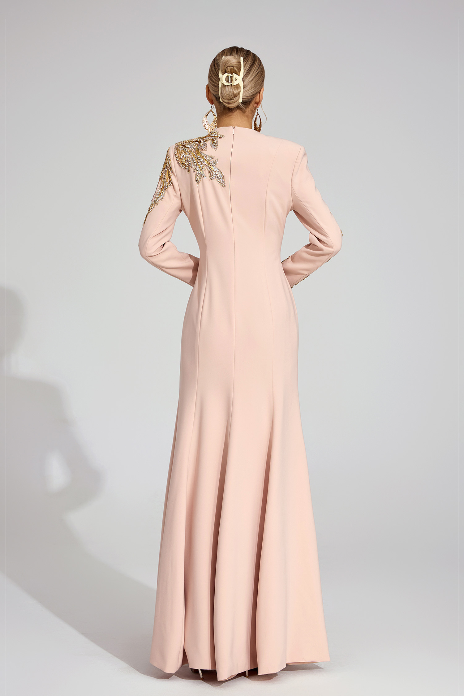 Melusine Apricot Elegant Maxi Dress