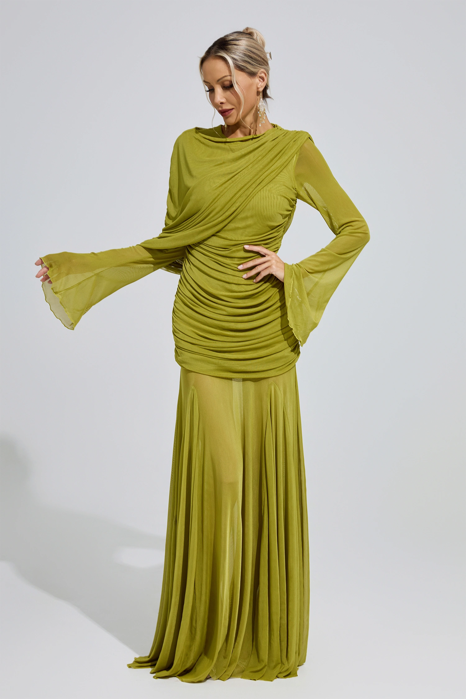 Mies Green Bandage Dress