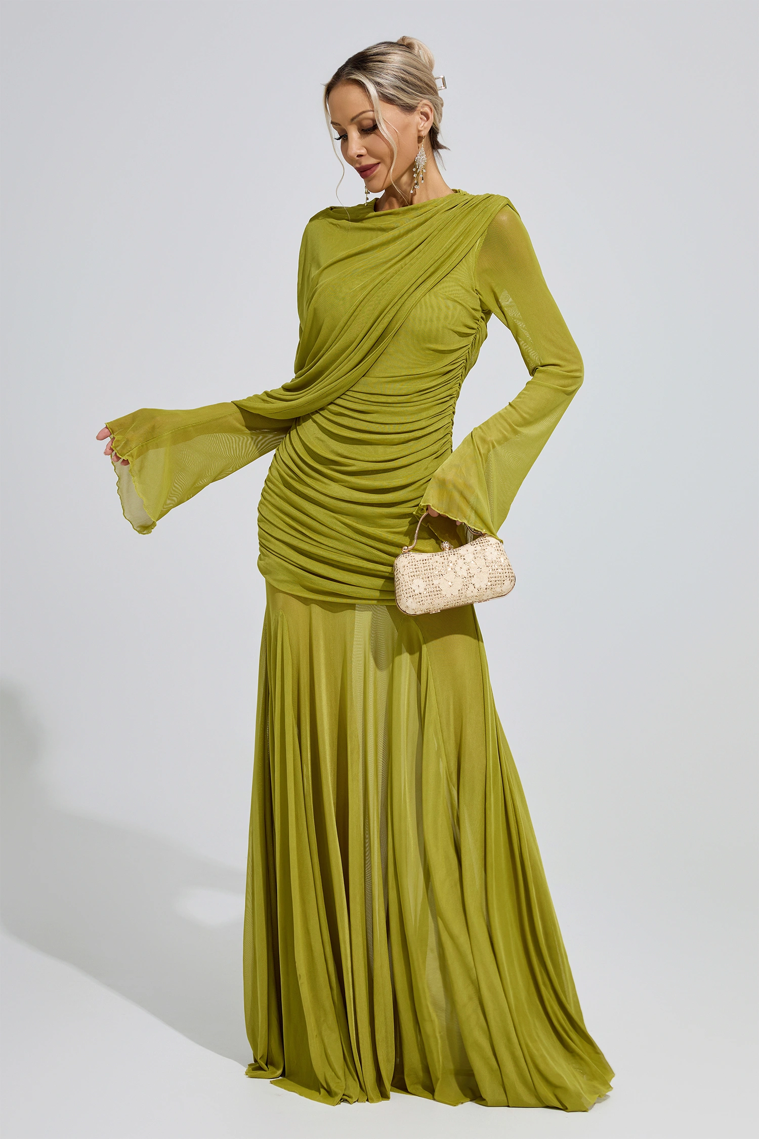 Mies Green Bandage Dress