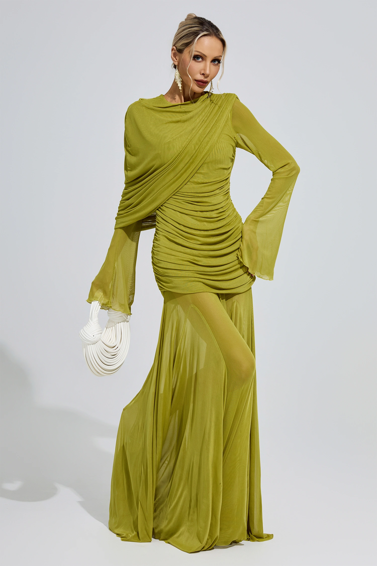 Mies Green Bandage Dress