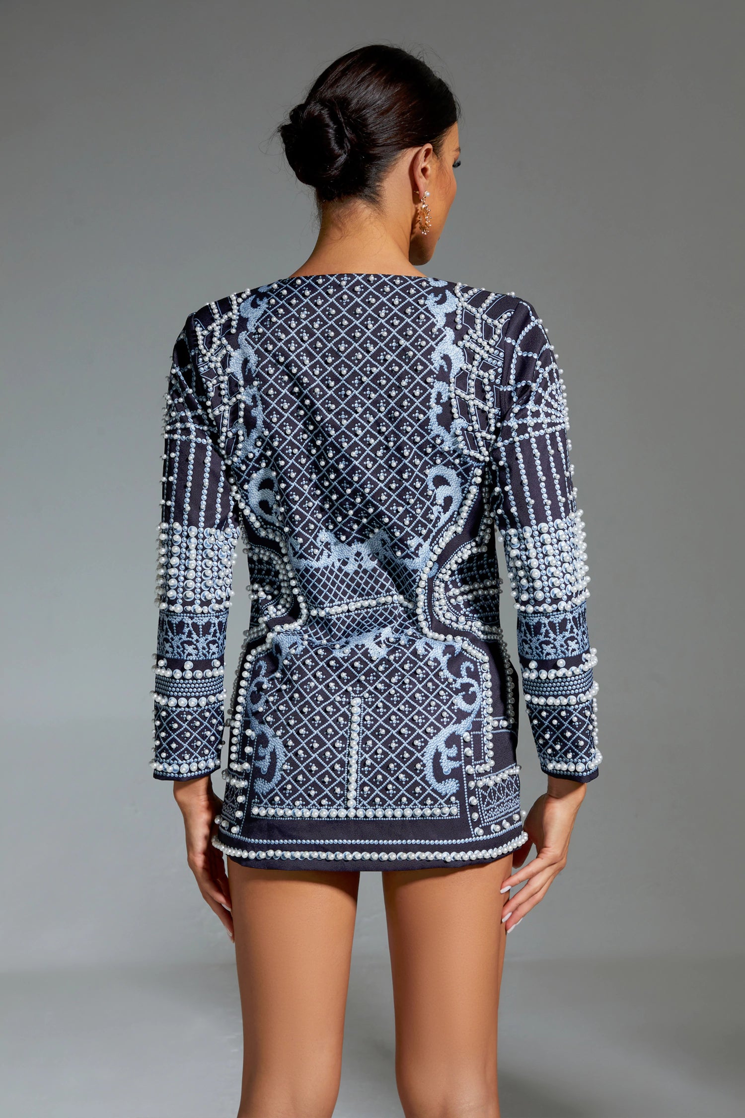 Milani Silver Pearl Blazer Dress-CATCHALL