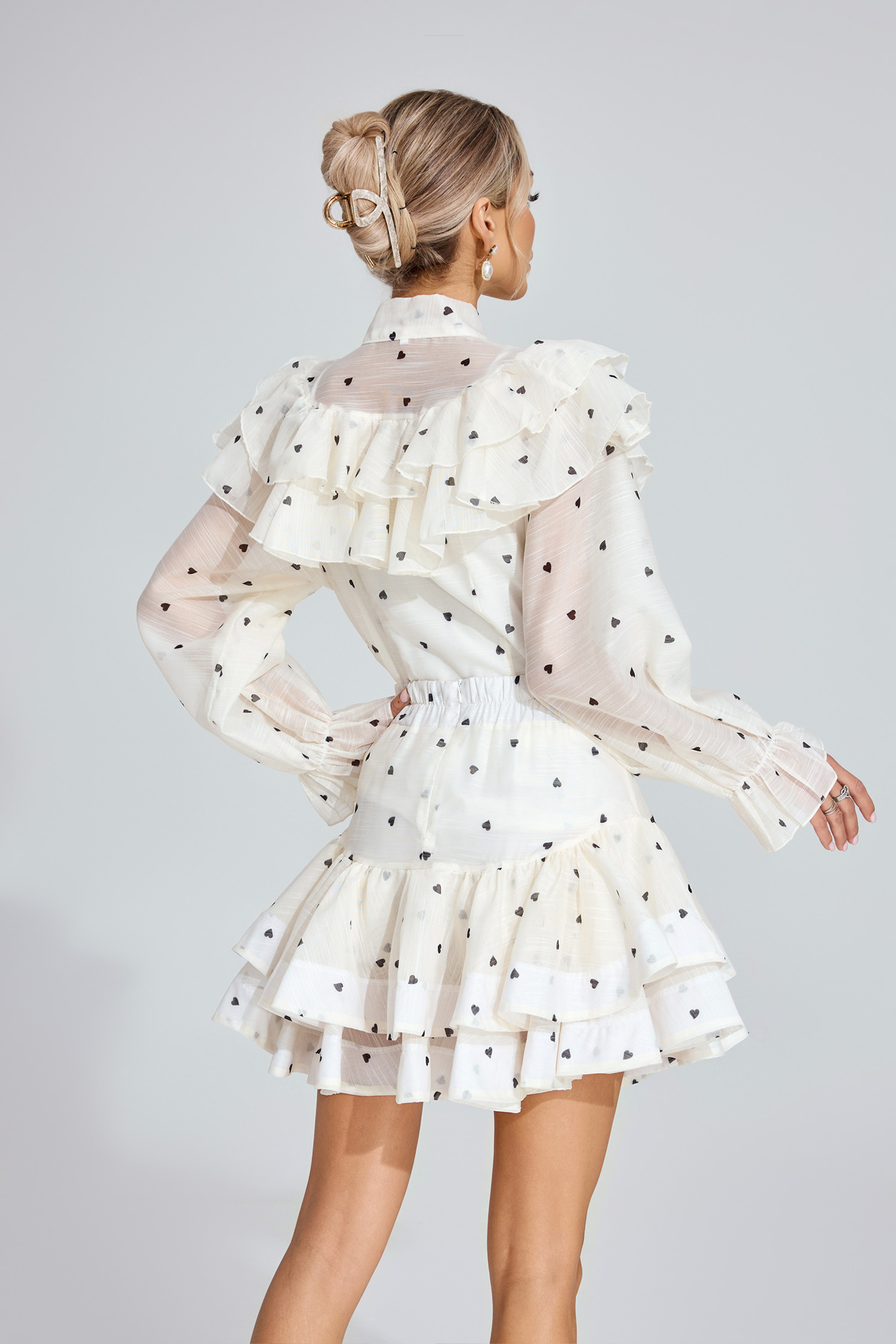 Mildred White Heart Print Set