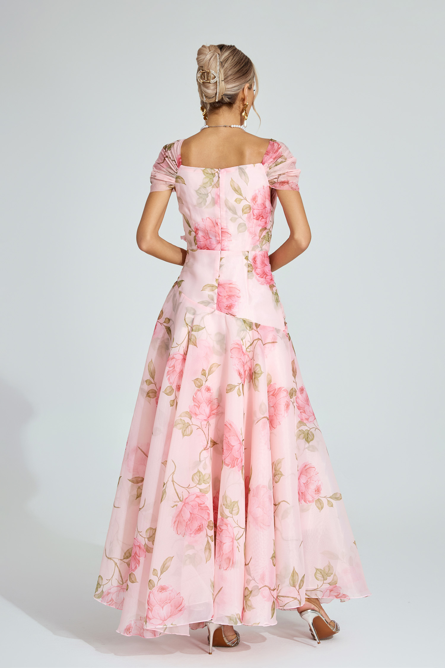 Muriel Pink Floral Organza Dress