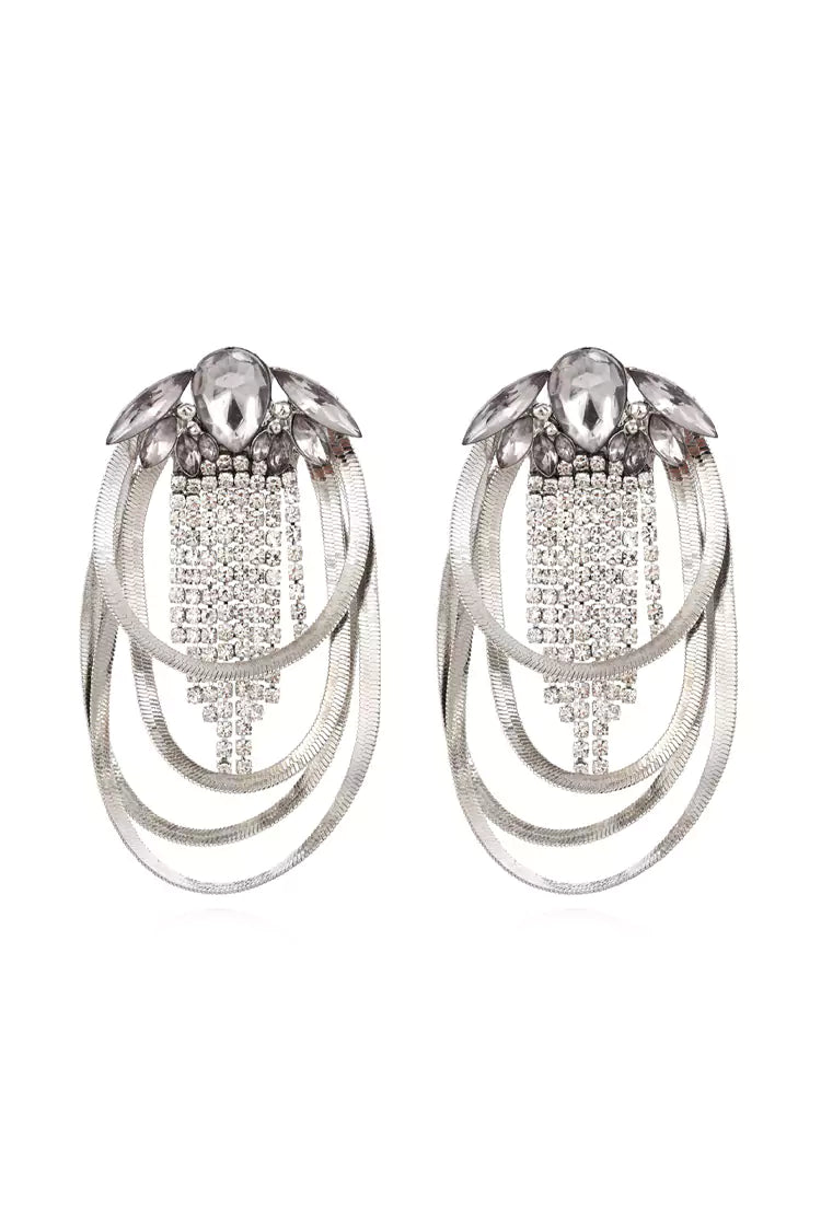 Mya Silver Tassel Earrings-CATCHALL