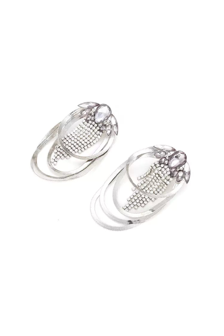 Mya Silver Tassel Earrings-CATCHALL