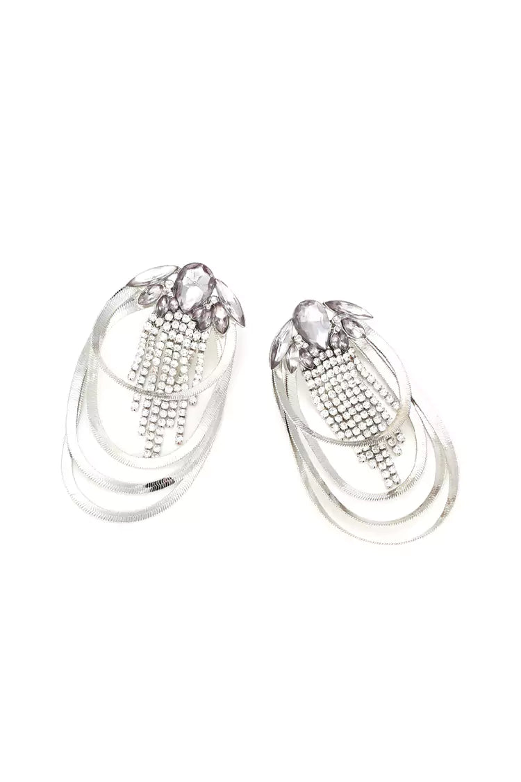 Mya Silver Tassel Earrings-CATCHALL
