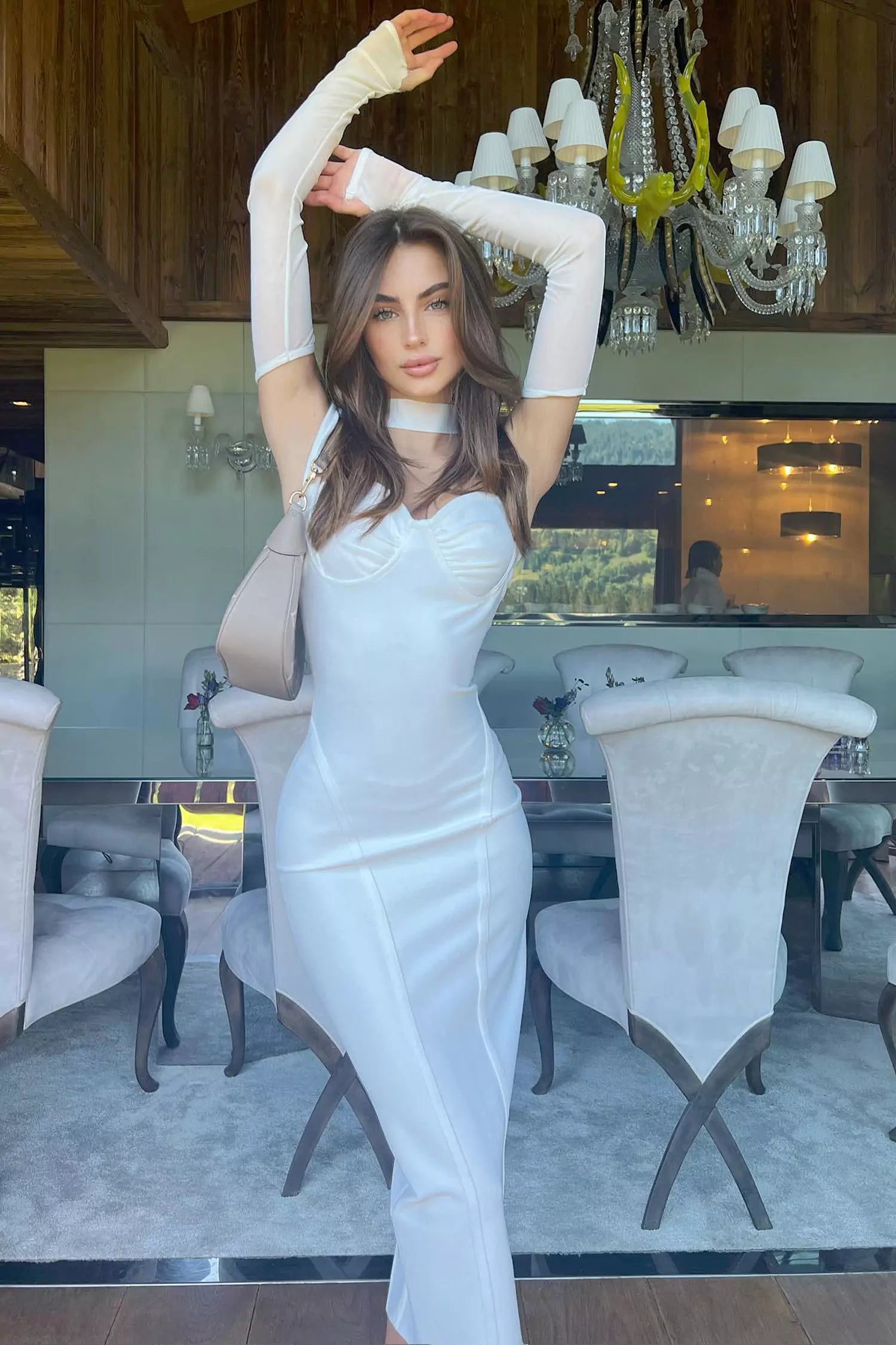 Nora Bandage Maxi Dress-White
