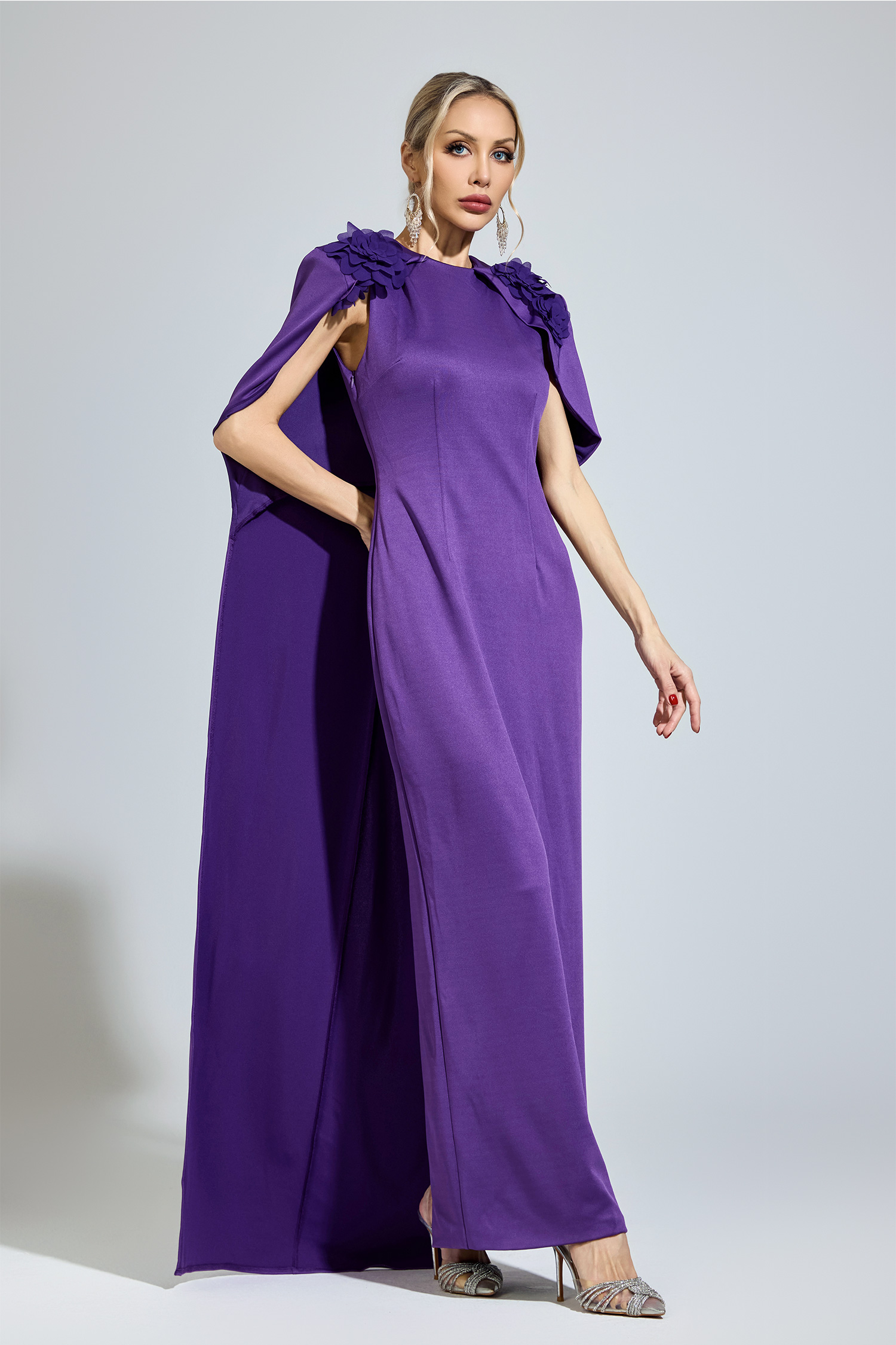 Nabokov Purple Cape Formal Dress