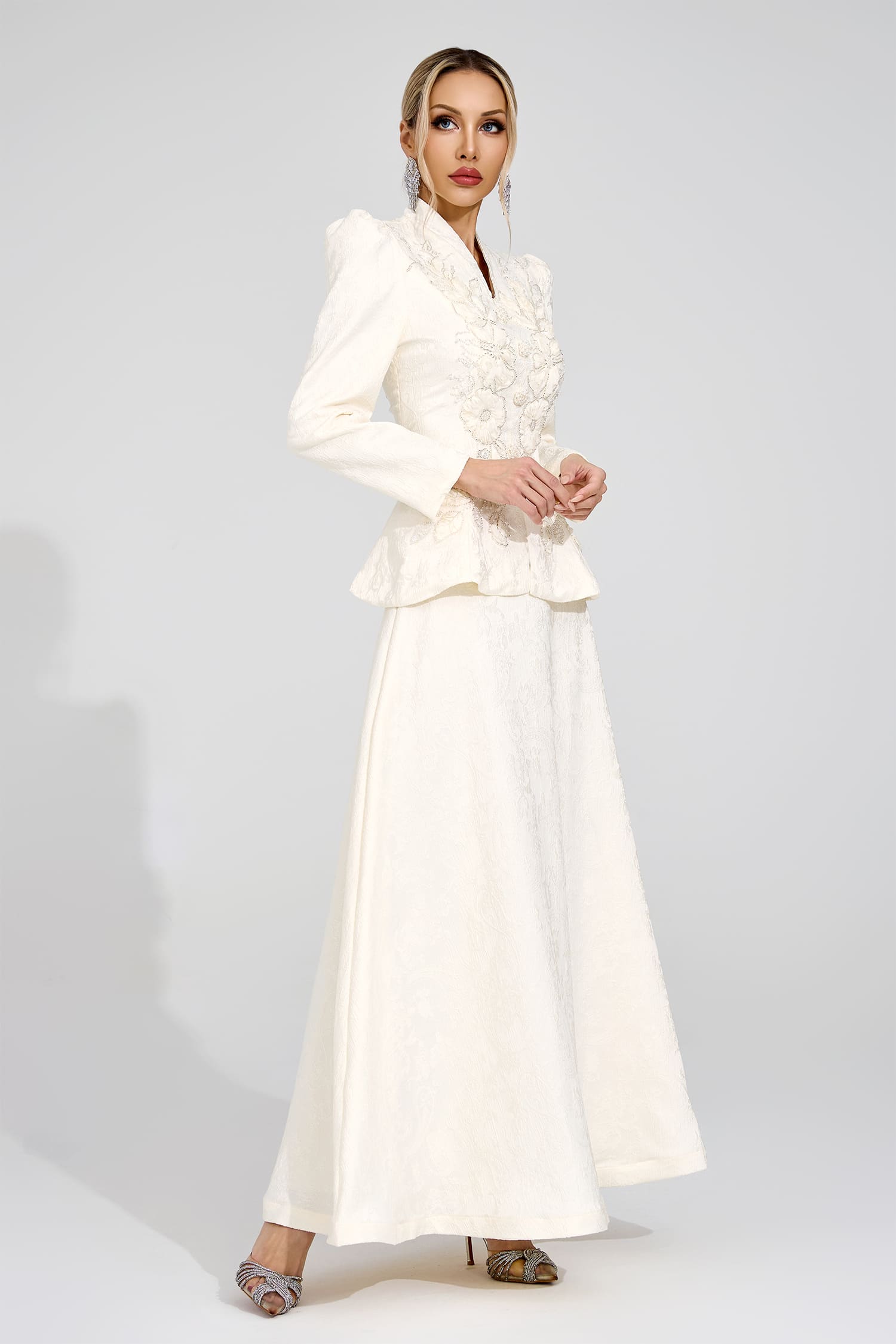 Nanna  Apricot Embroidered Set