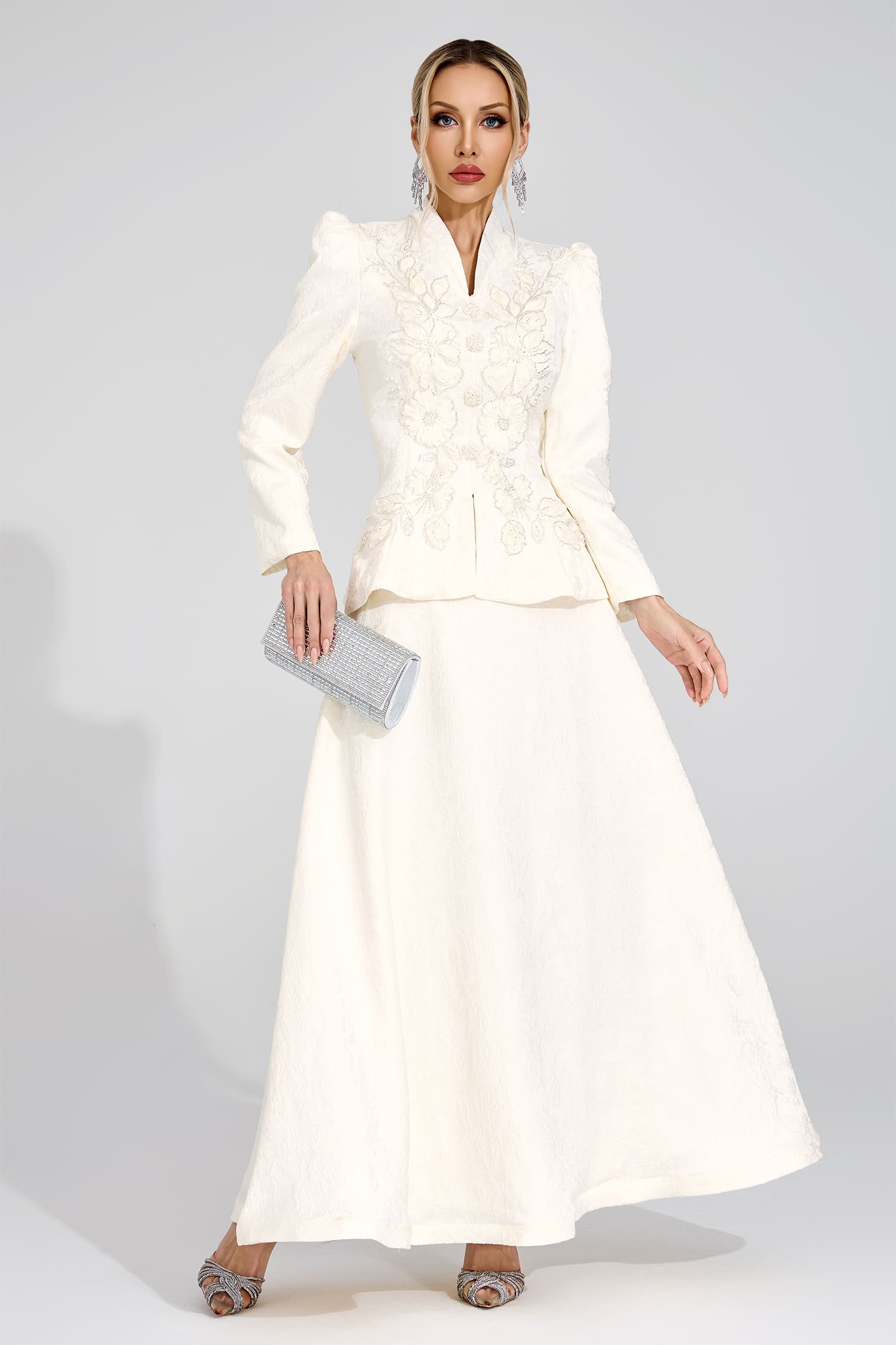 Nanna  Apricot Embroidered Set