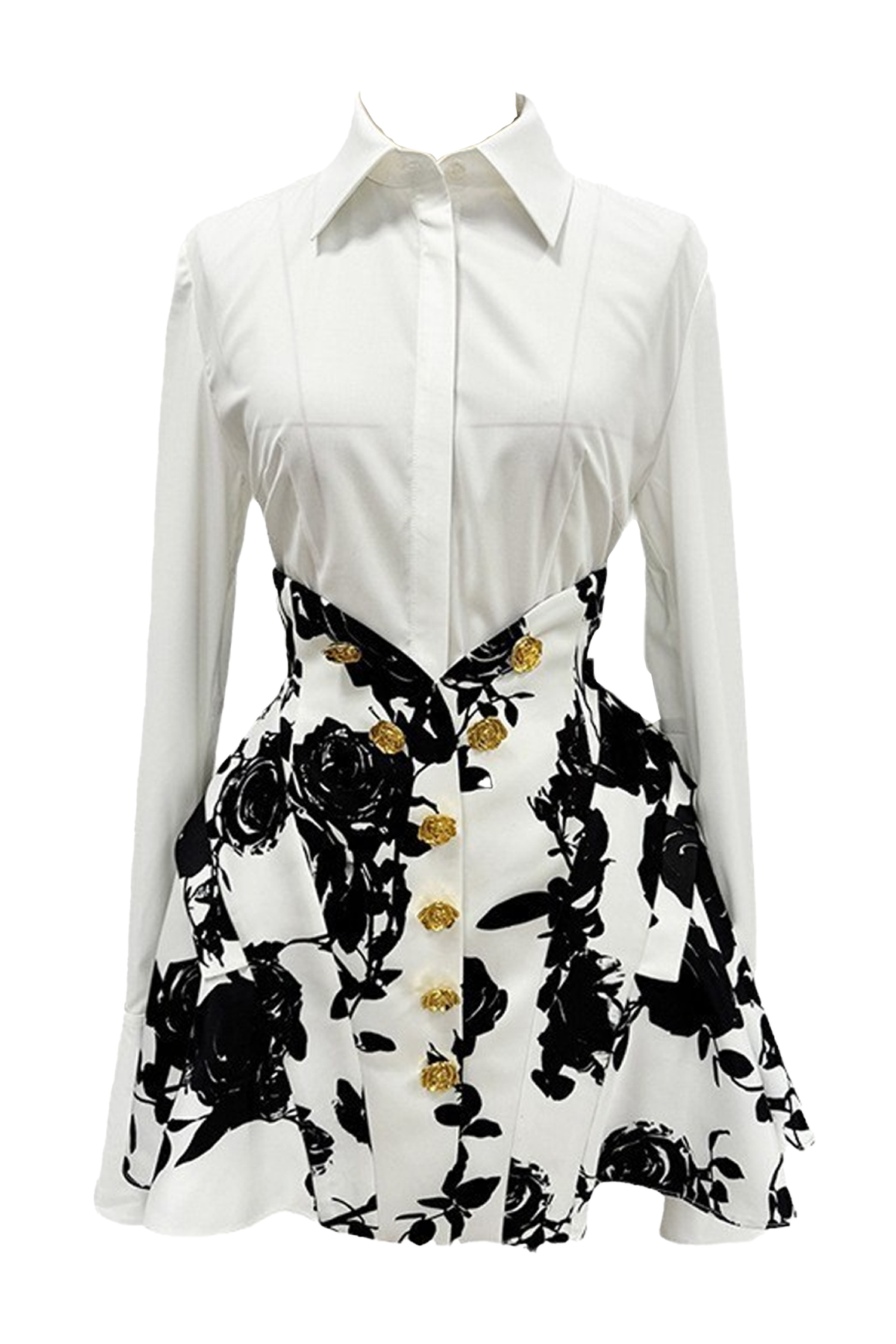 Nathaniei Black Flower Printed Set