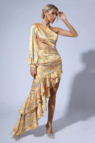 Nina Yellow Floral Maxi Dress