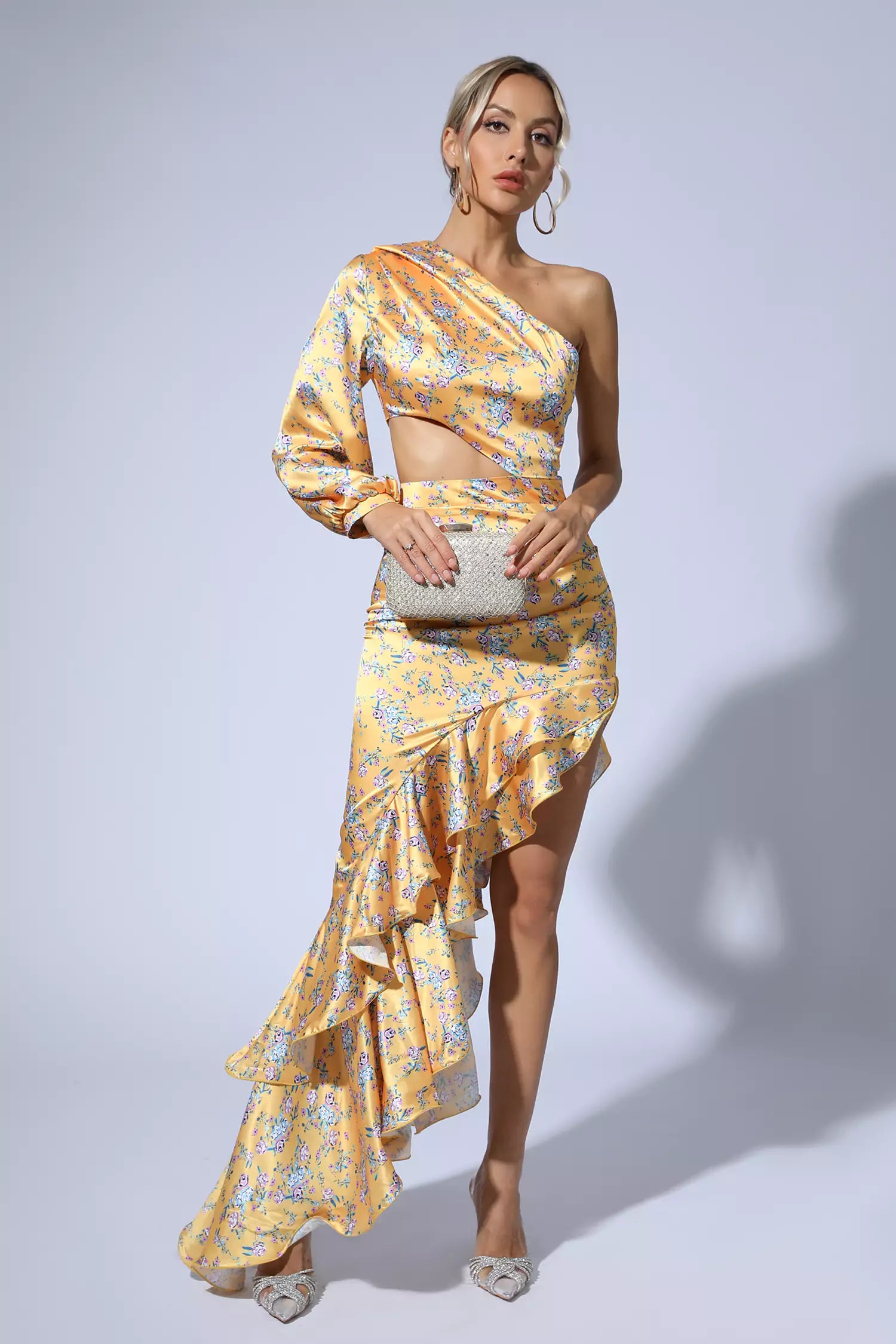 Nina Yellow Floral Maxi Dress-CATCHALL