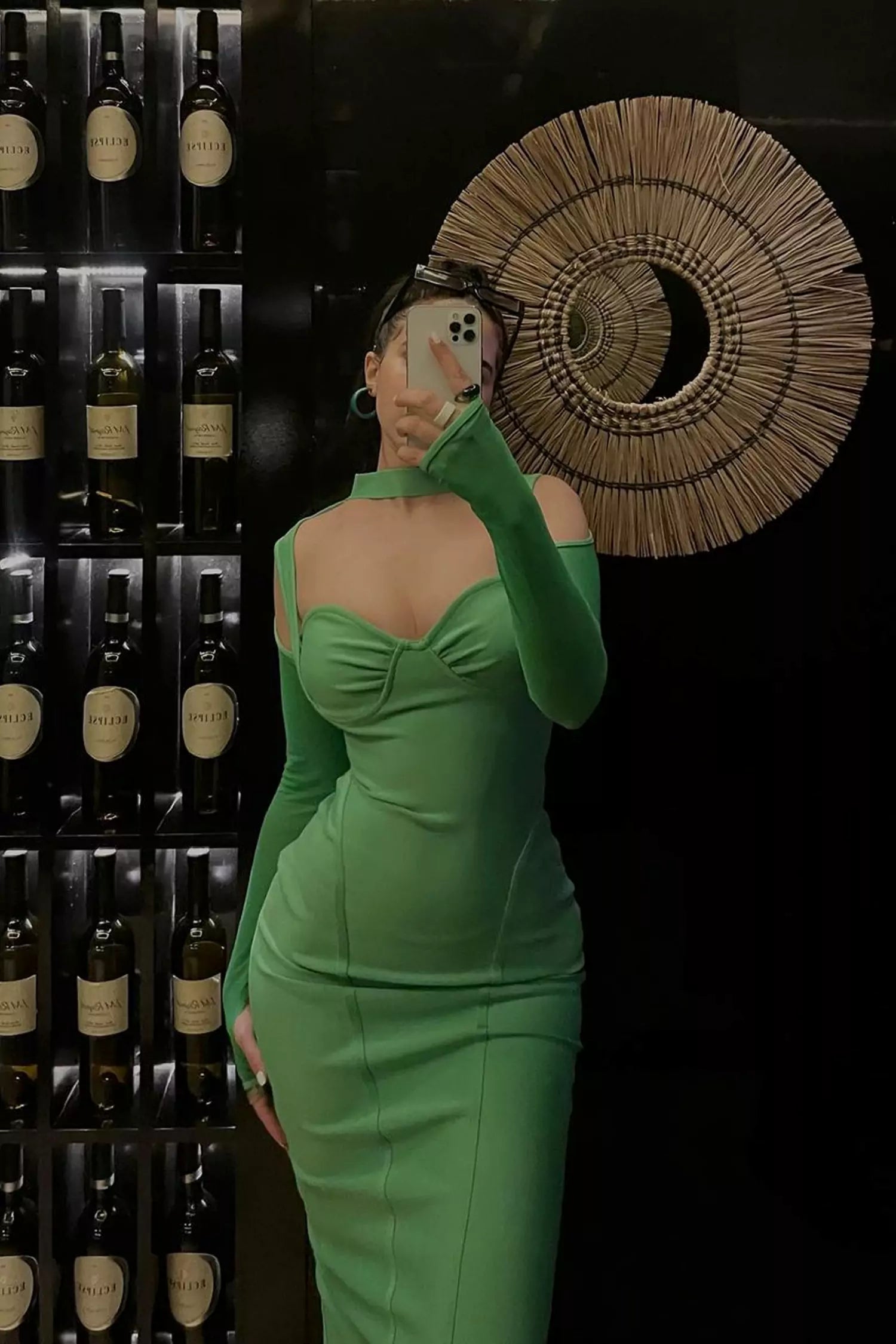 Nora Bandage Maxi Dress-Green