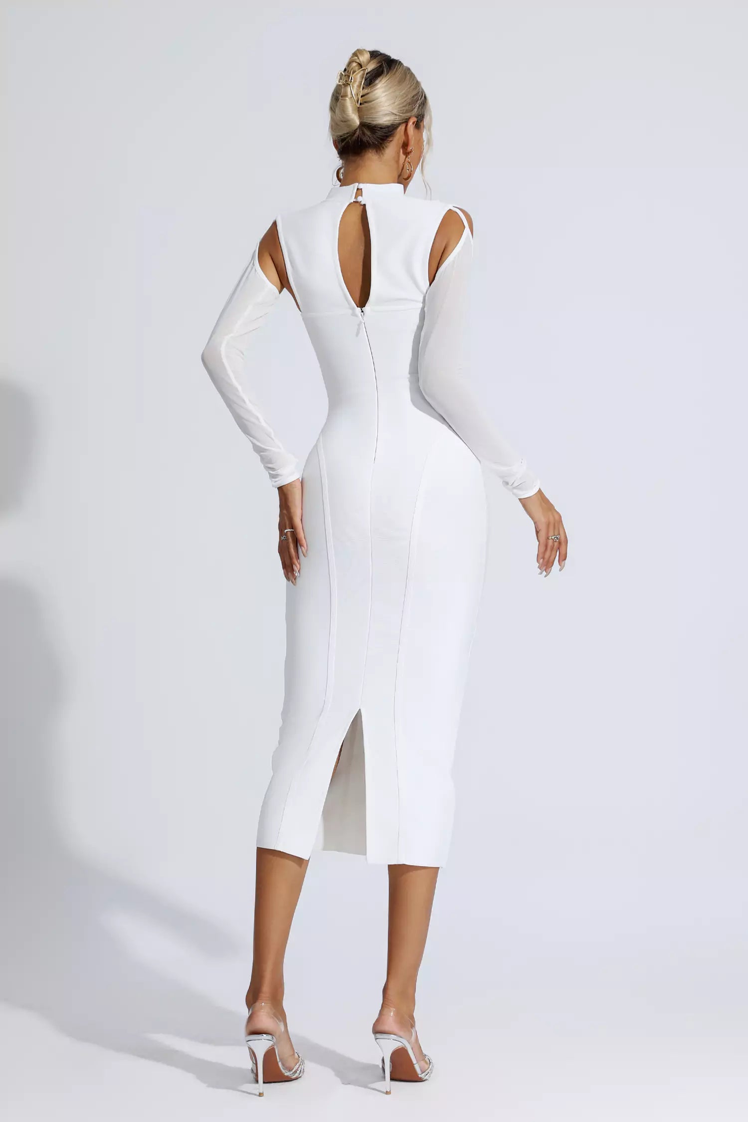 Nora White Bandage Maxi Dress-CATCHALL