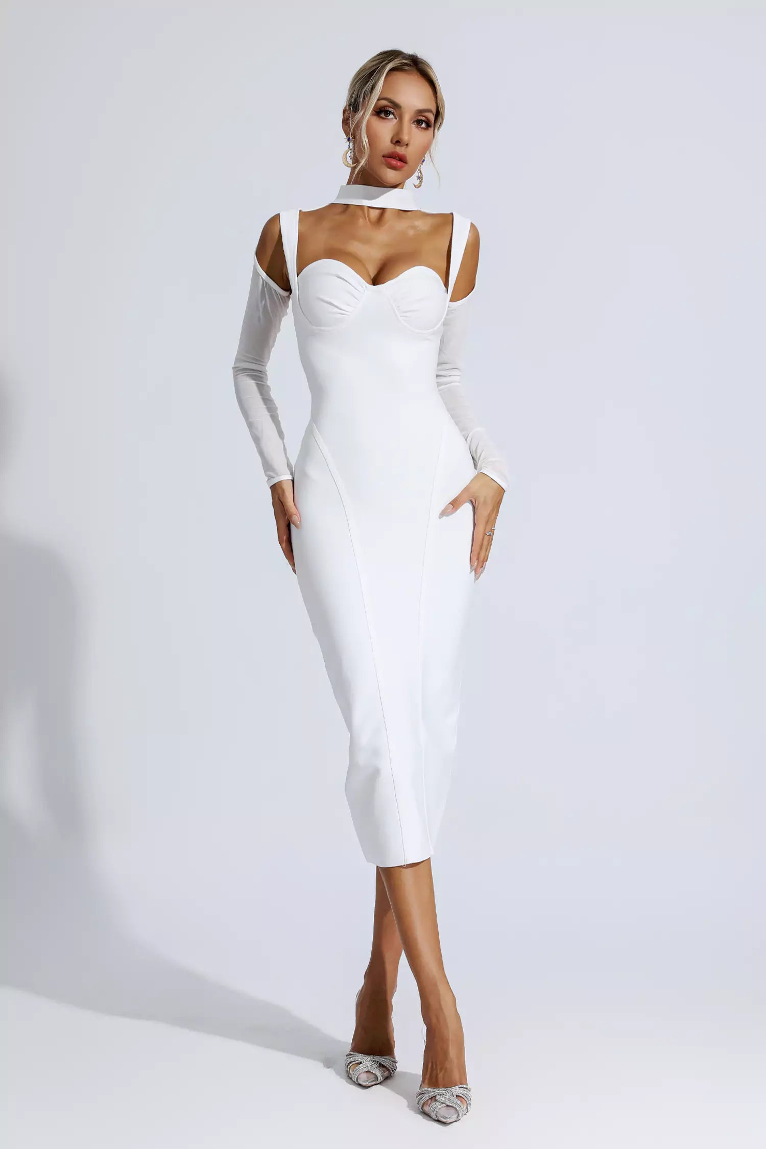 Nora White Bandage Maxi Dress