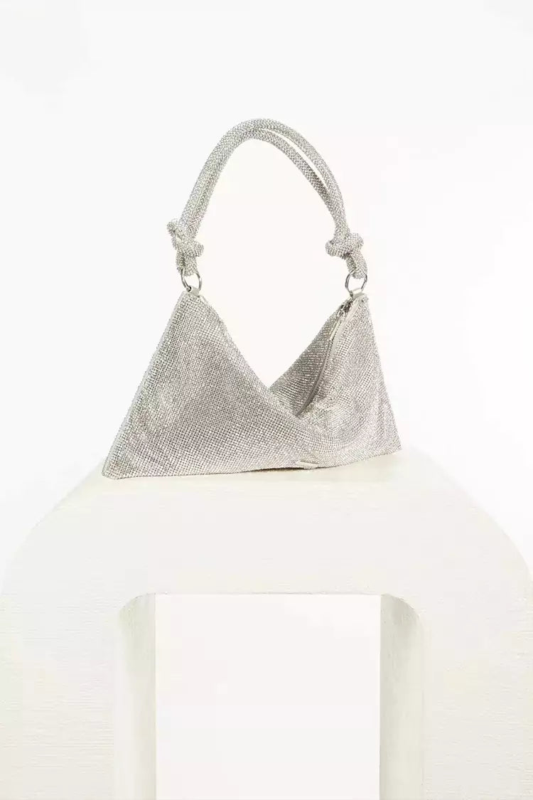 Octavia Silver Rhinestone Shoulder Bag-CATCHALL