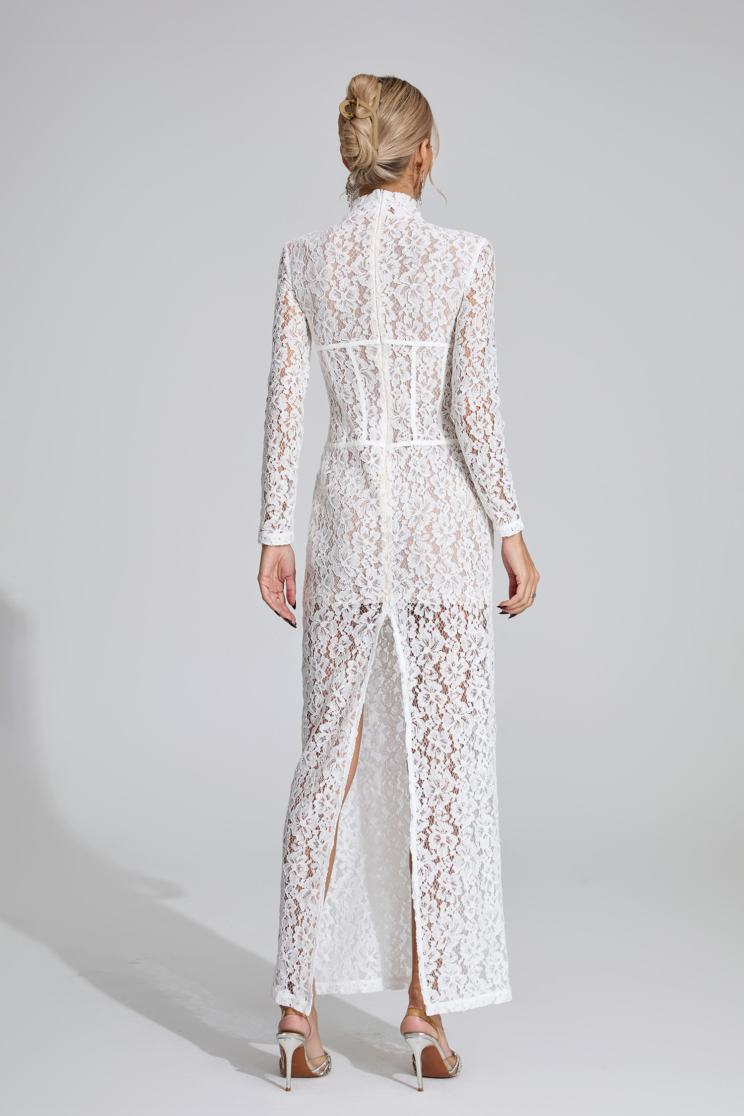Odette  White Lace Maxi Dress