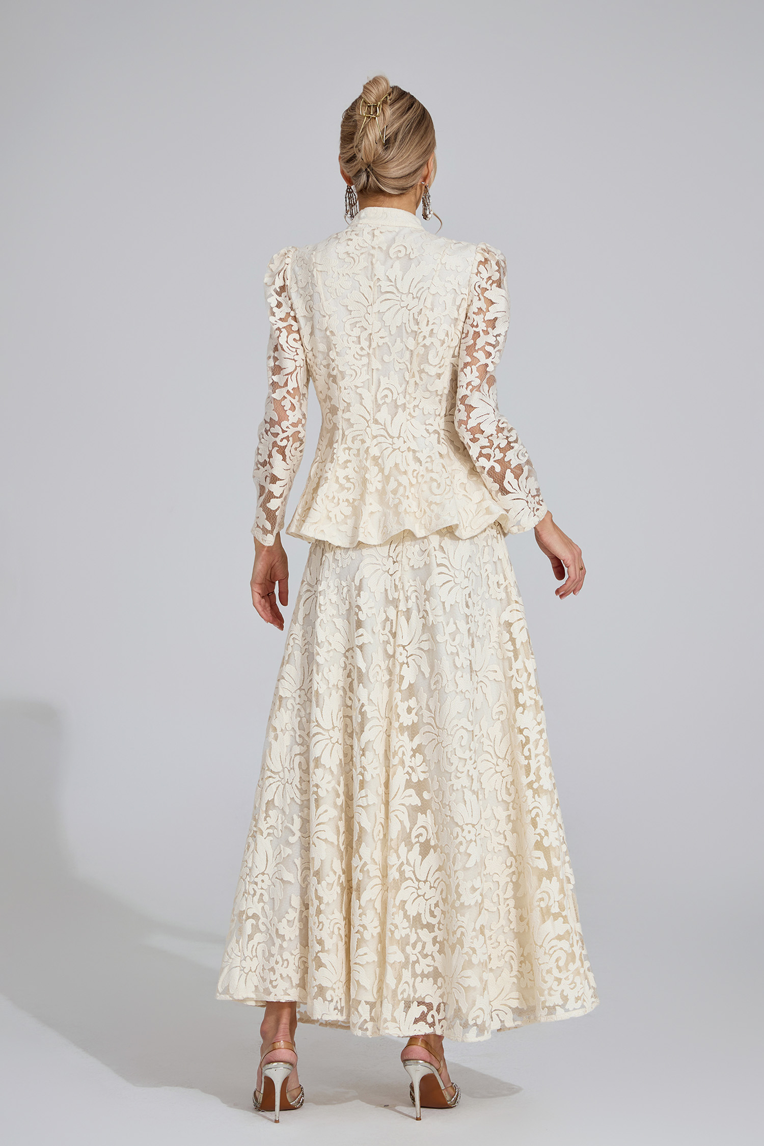 Olwen Apricot Lace Two Piece Set