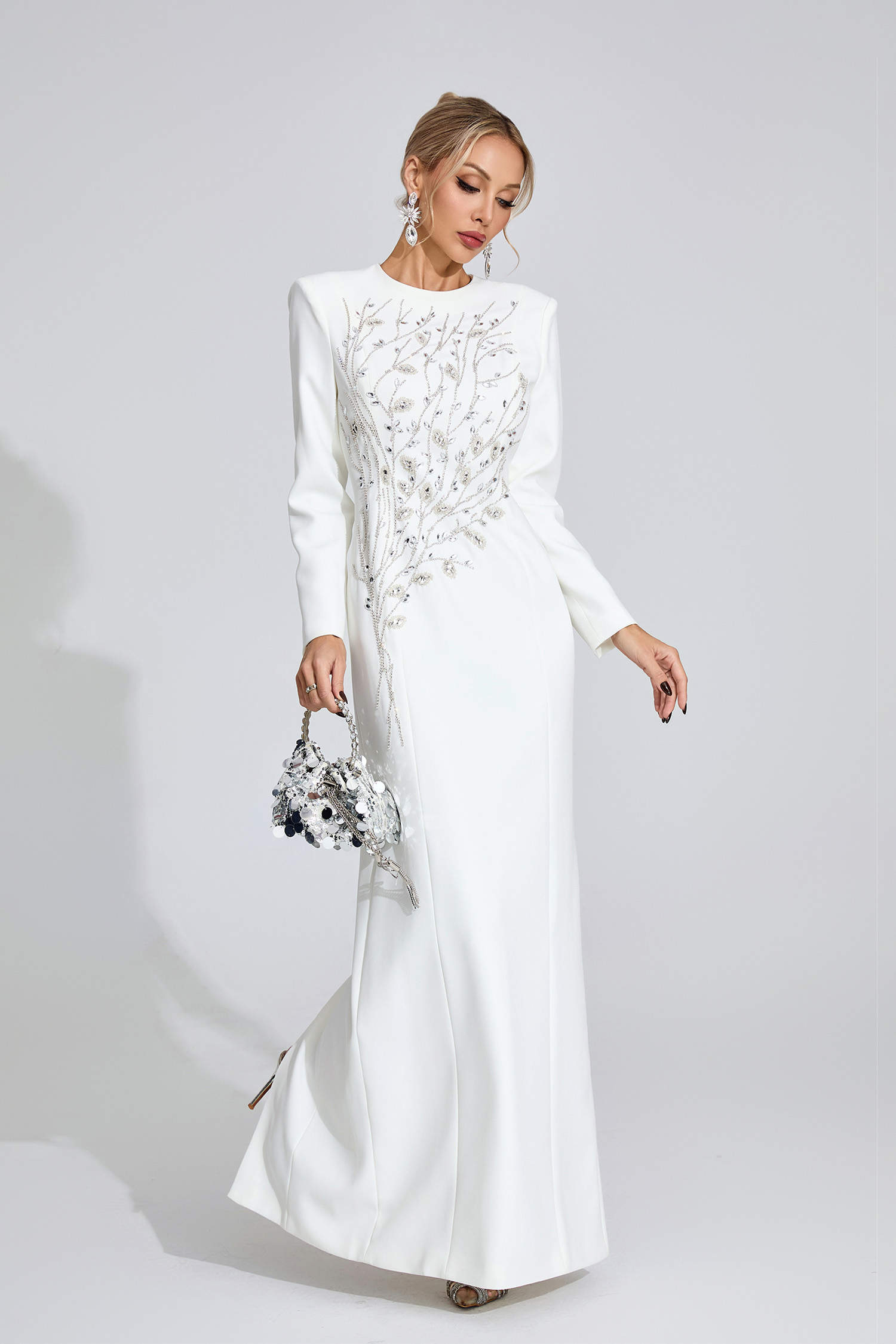 Ombrie White Diamond Maxi Dress