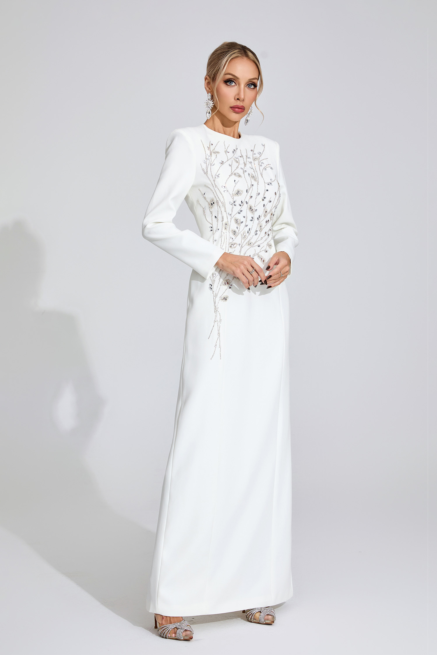 Ombrie White Diamond Maxi Dress