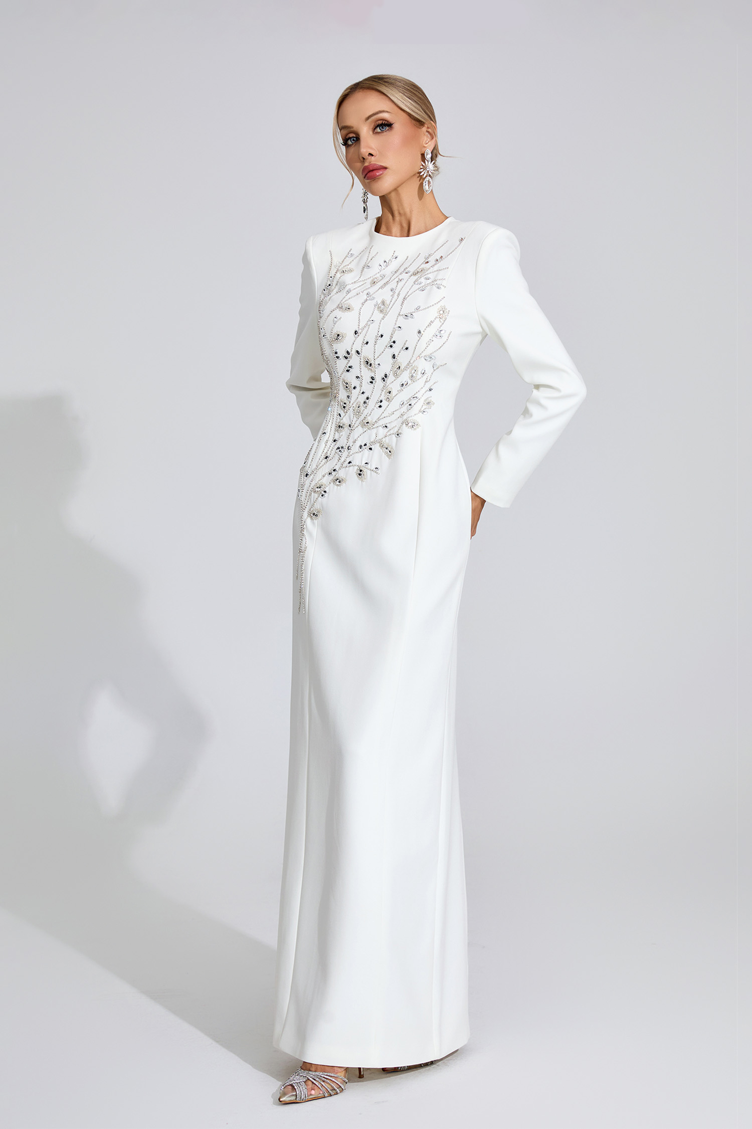Ombrie White Diamond Maxi Dress