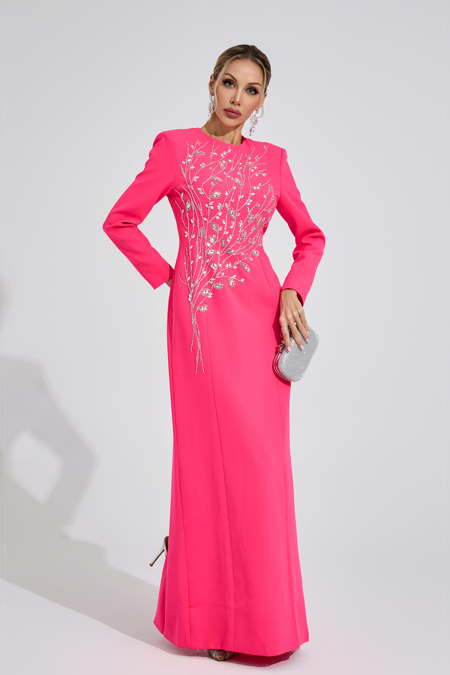 Ombrie Red Diamond Maxi Dress