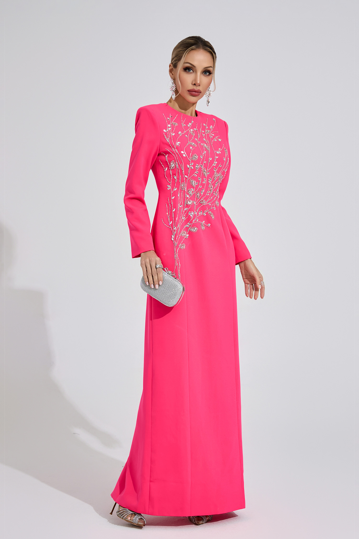 Ombrie Red Diamond Maxi Dress