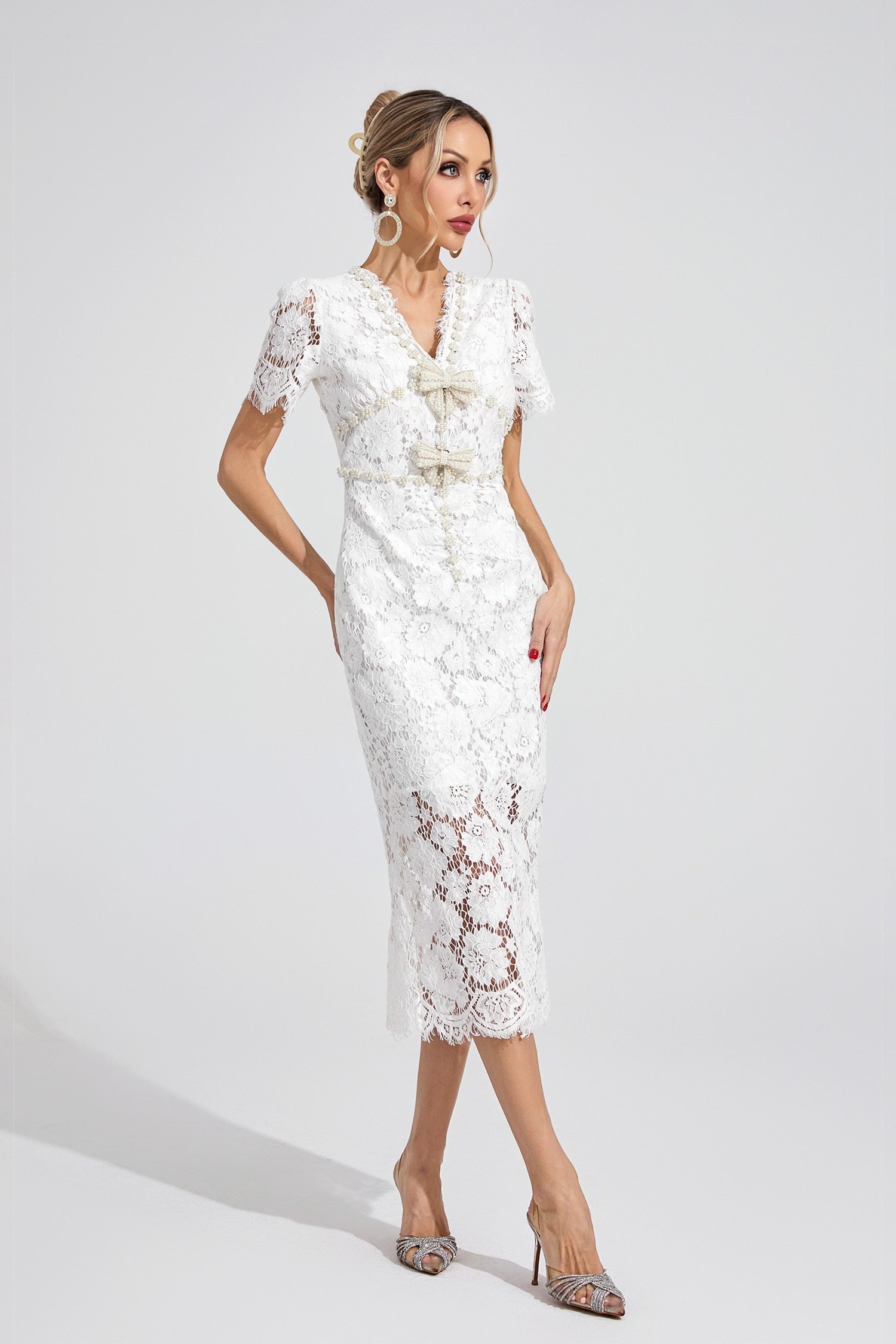 Oriel Ivory Lace Maxi Dress