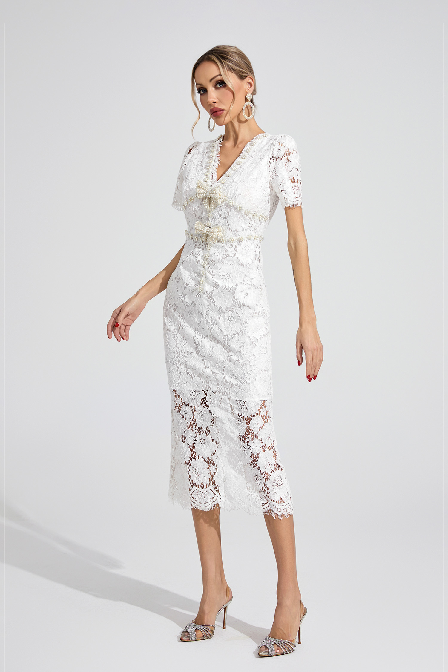 Oriel Ivory Lace Maxi Dress