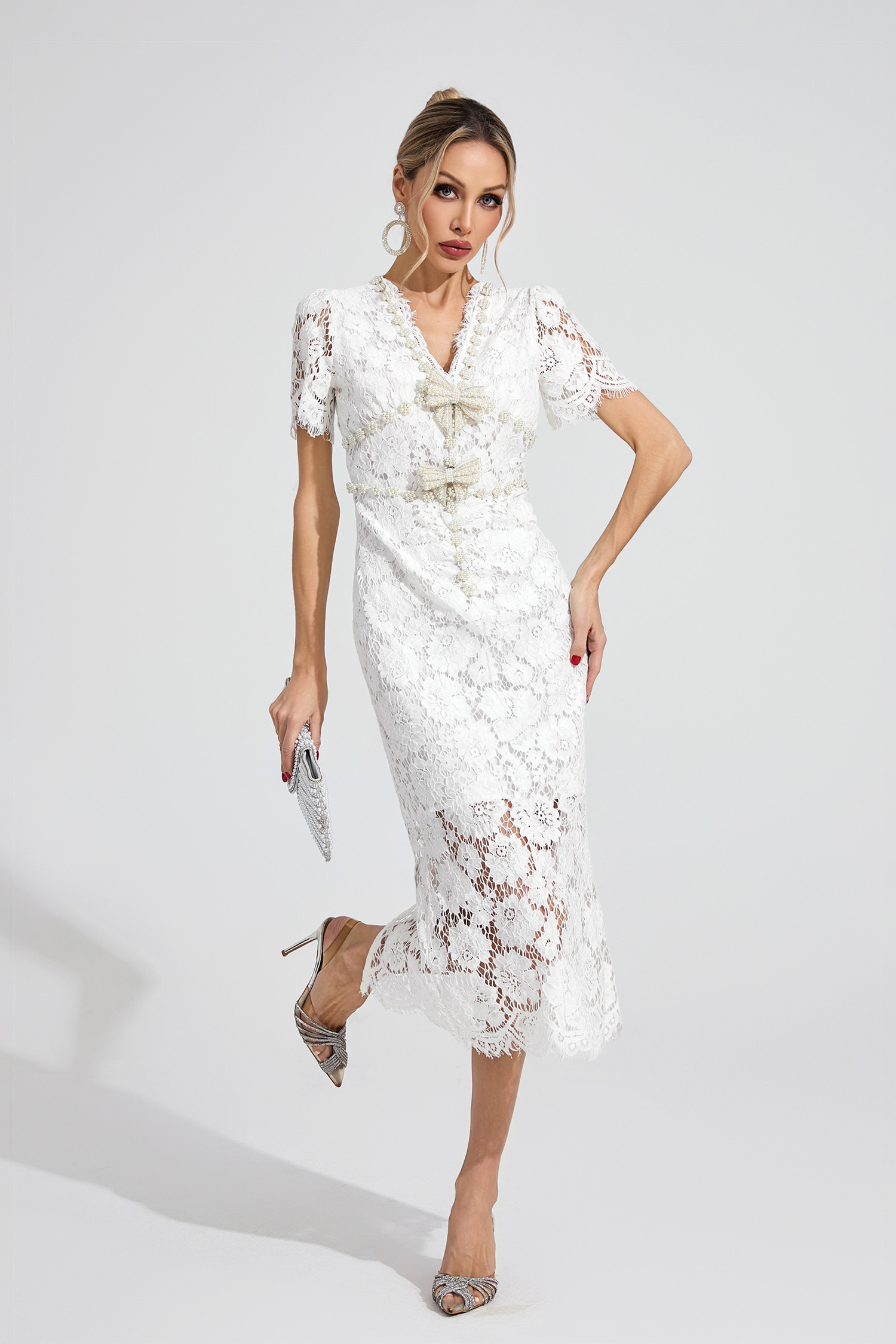 Oriel Ivory Lace Maxi Dress