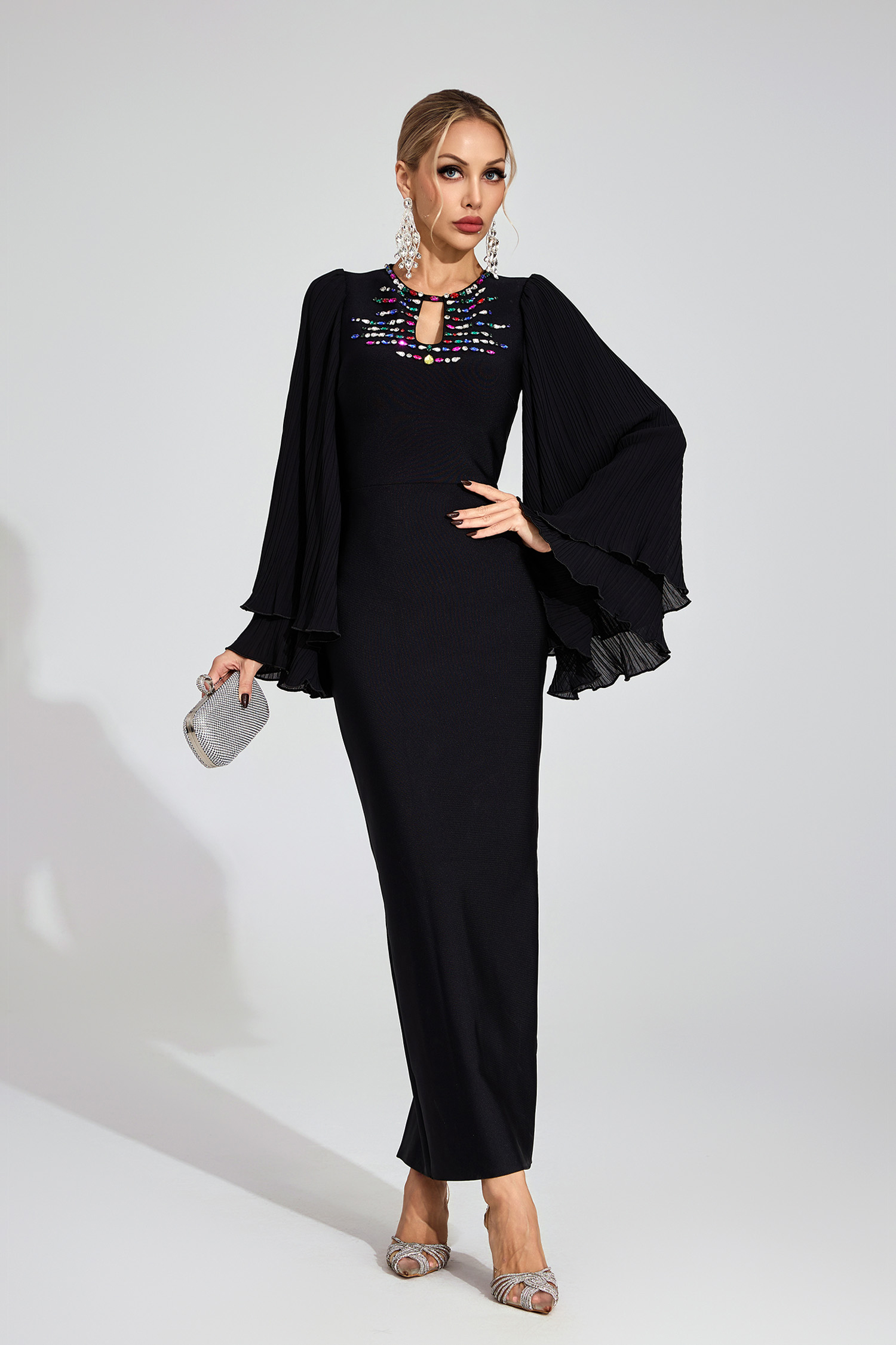 Ottilie Black Bandage Maxi Dress