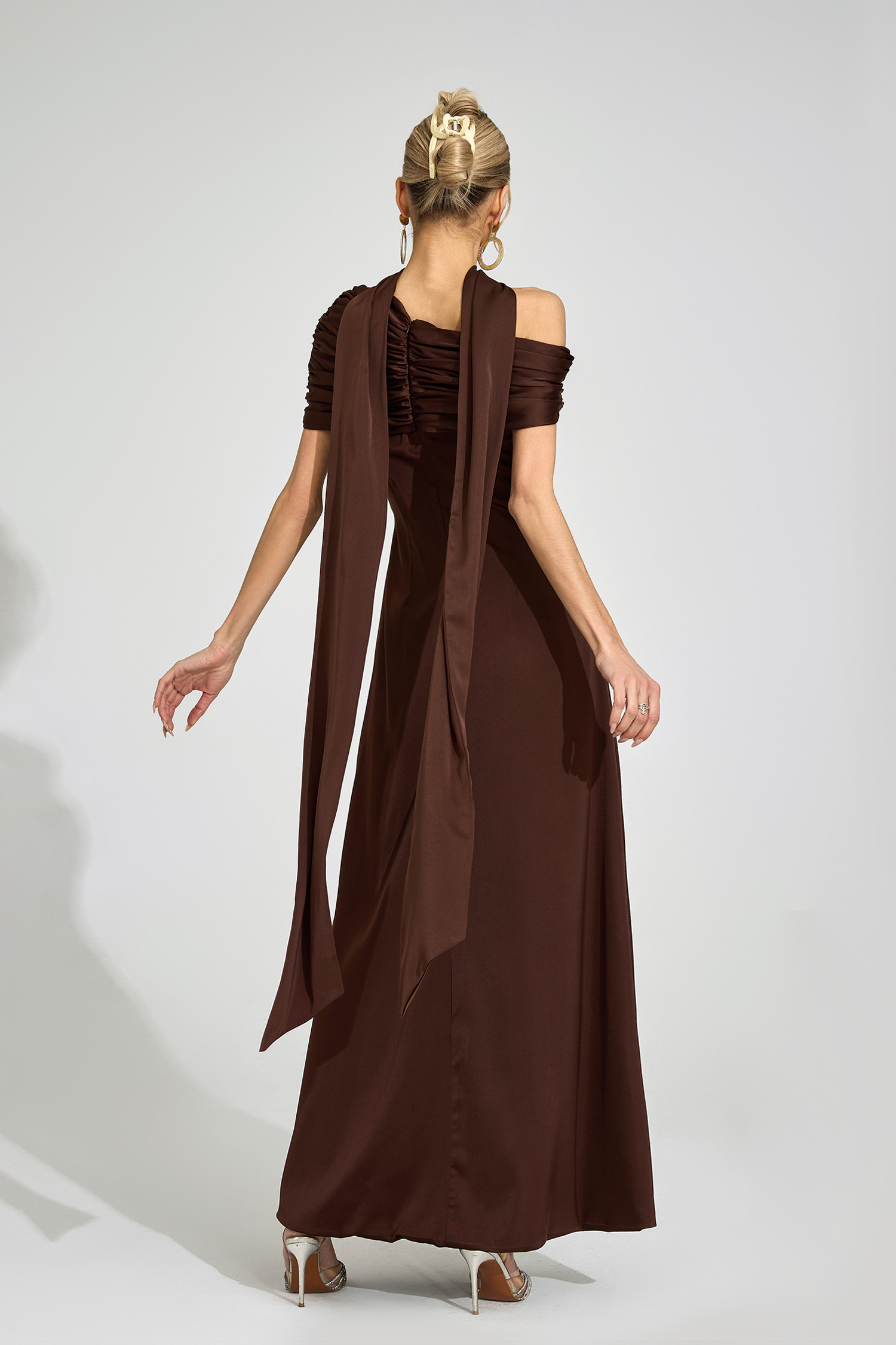 Ovidia Brown Floral Maxi Dress