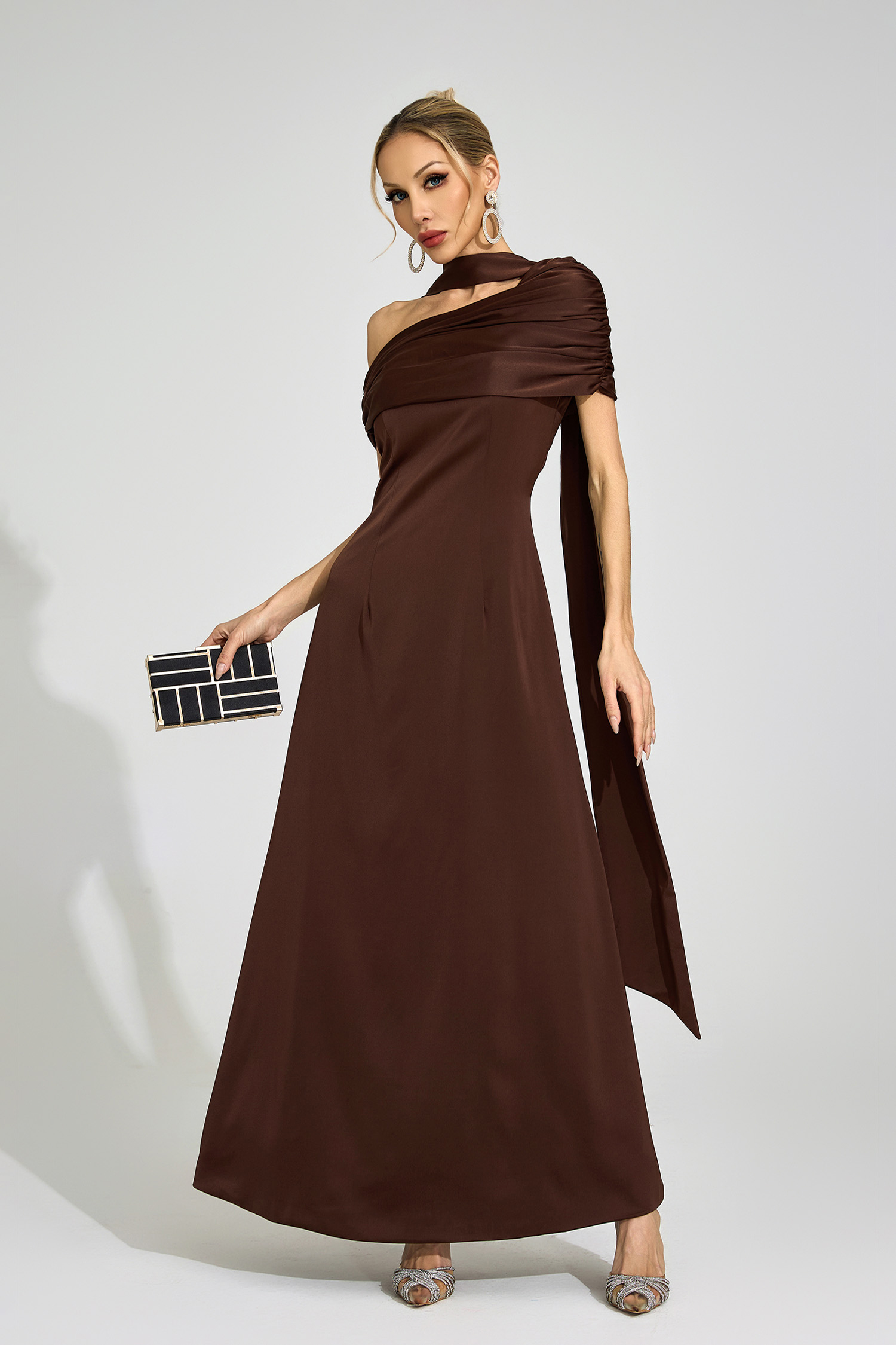 Ovidia Brown Floral Maxi Dress