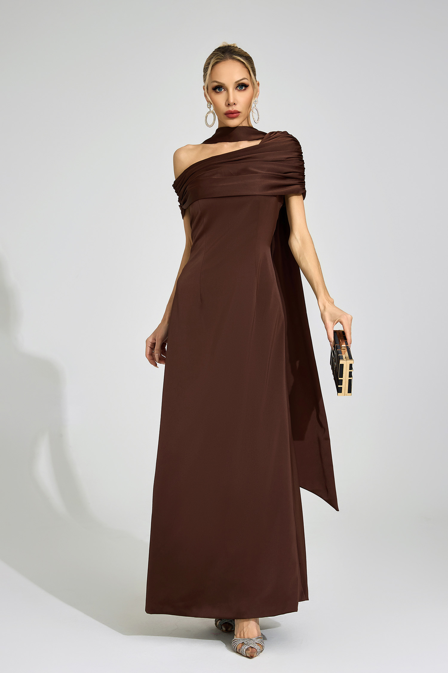 Ovidia Brown Floral Maxi Dress