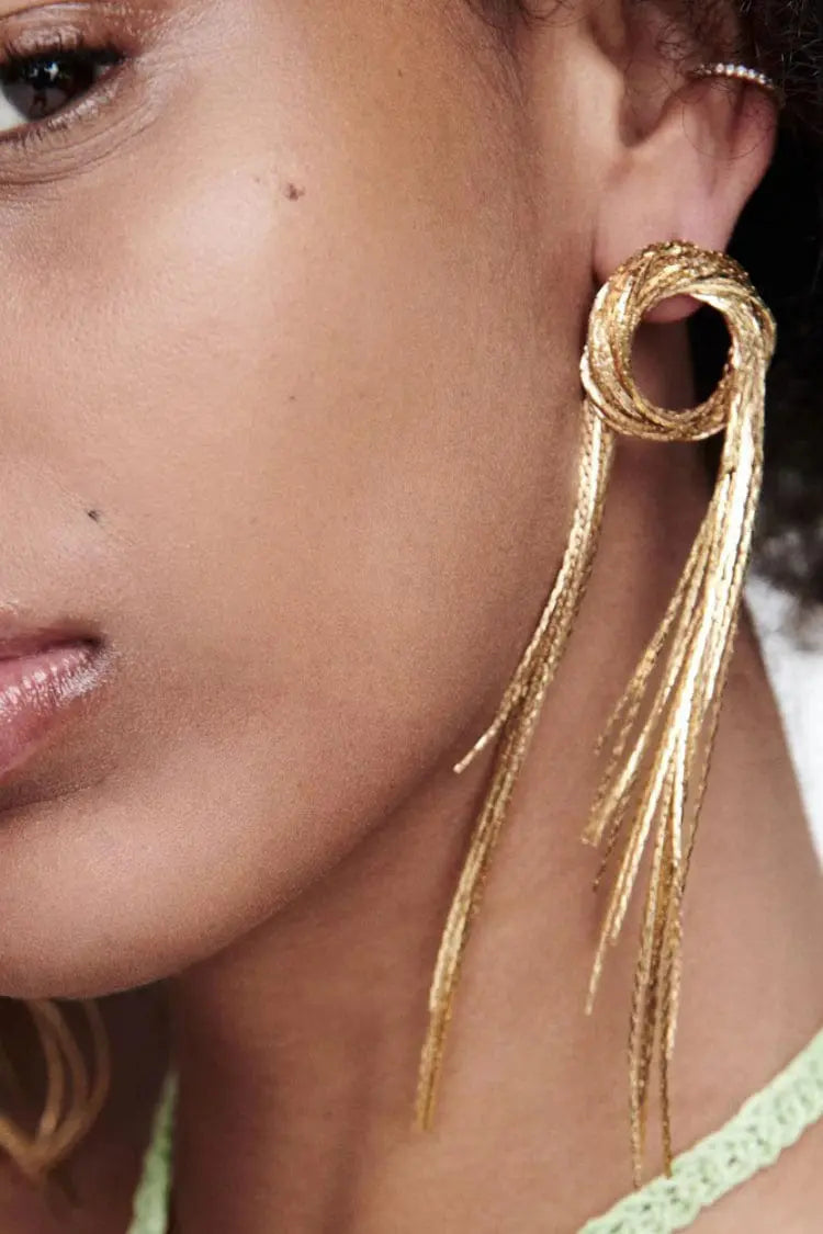 Parker Golden Tassel Earrings-CATCHALL
