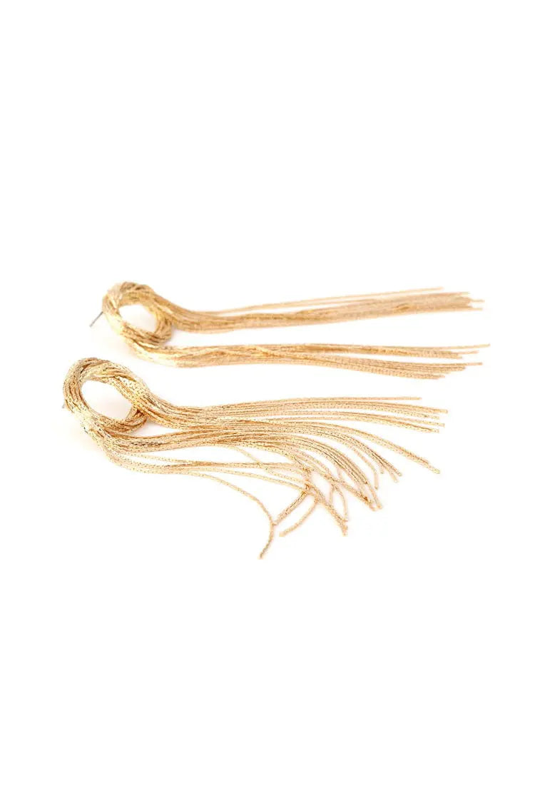 Parker Golden Tassel Earrings-CATCHALL
