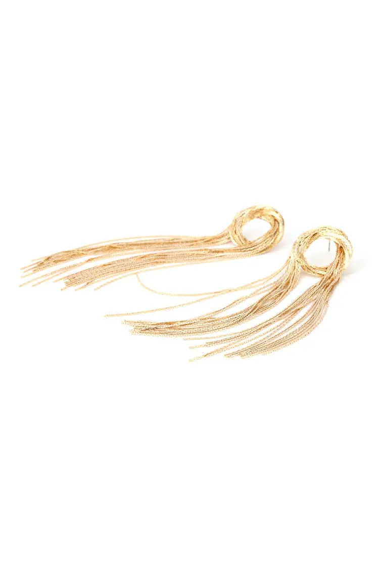 Parker Golden Tassel Earrings-CATCHALL