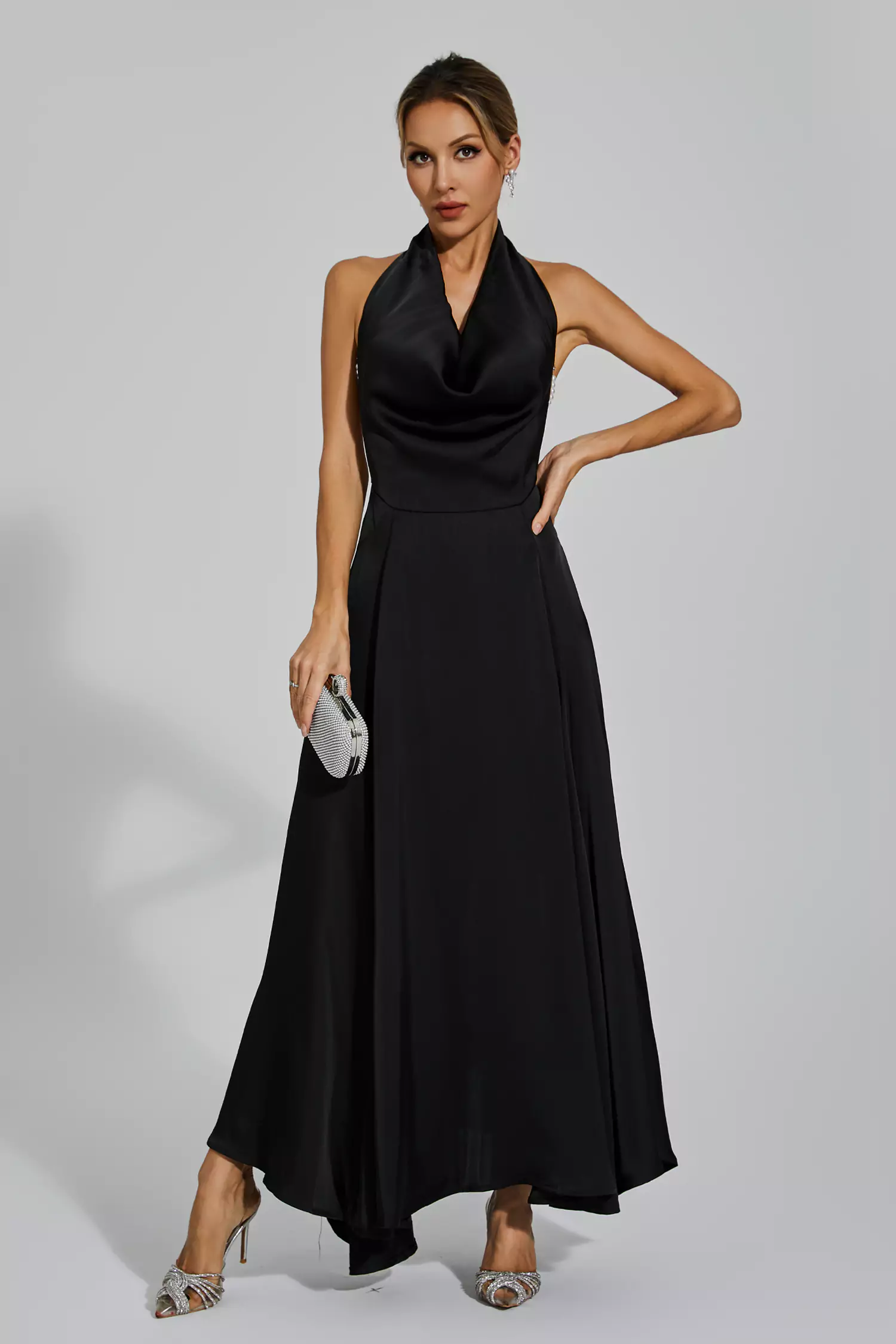 Patricia Black Halter Maxi Dress-CATCHALL