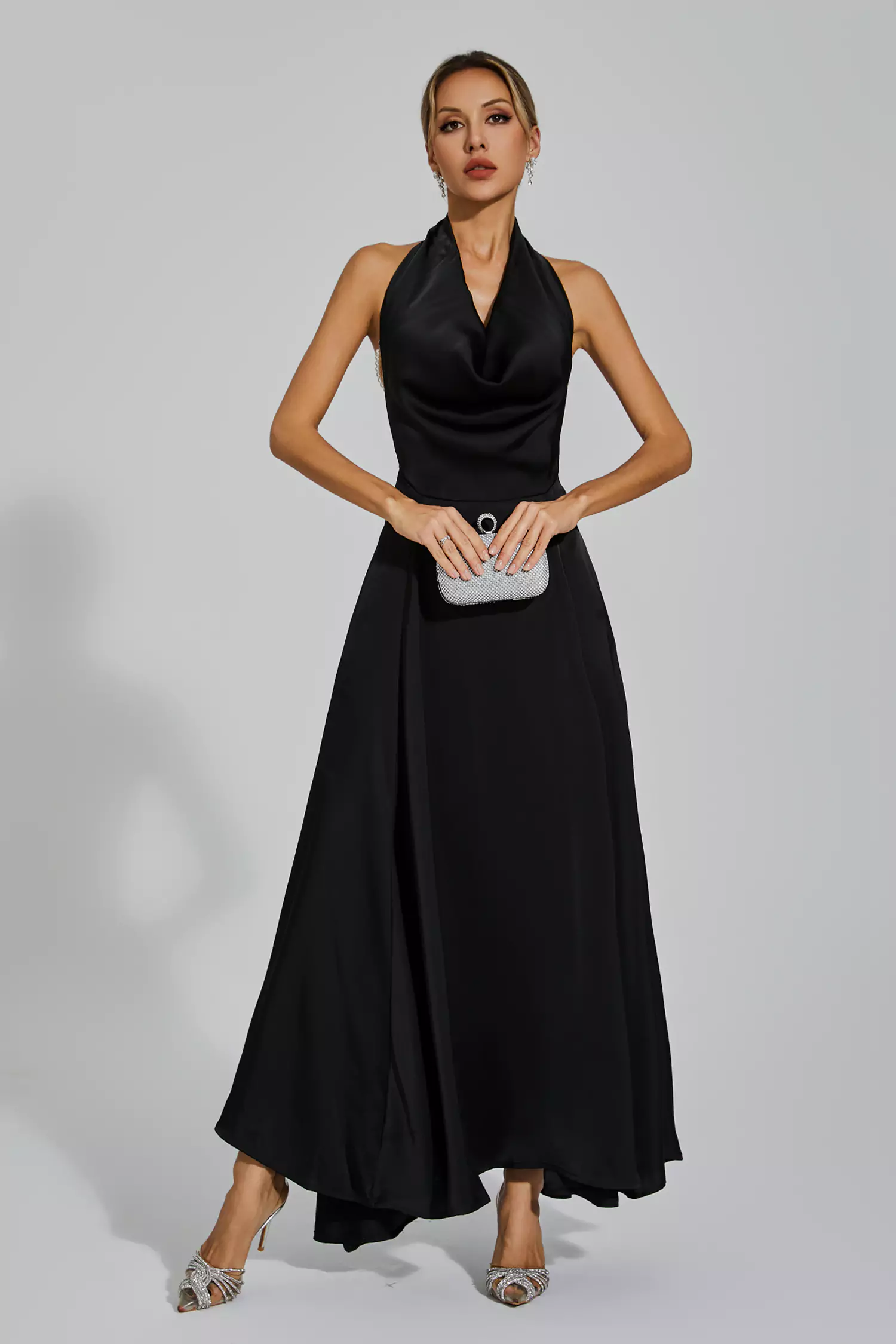 Patricia Black Halter Maxi Dress-CATCHALL