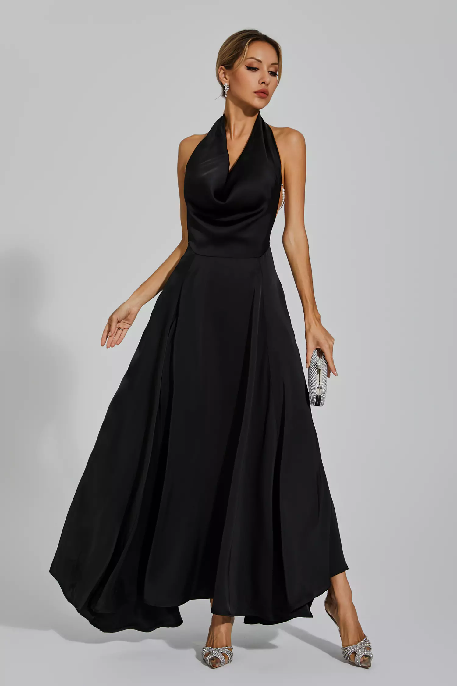 Patricia Black Halter Maxi Dress-CATCHALL